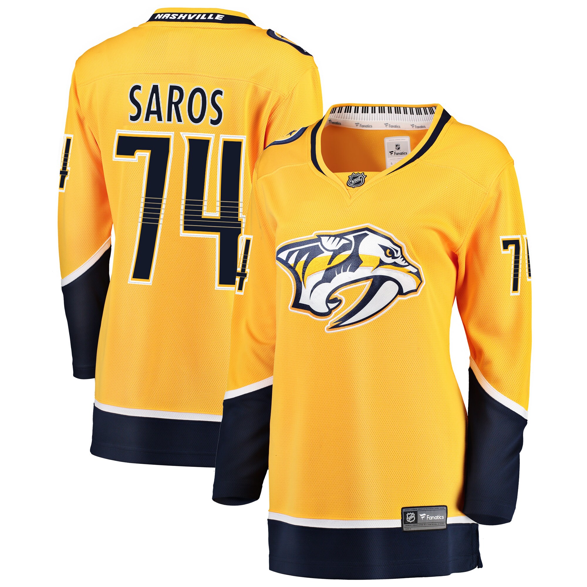 Juuse Saros Nashville Predators Fanatics Women's Breakaway Player Jersey - Gold cheap jerseys for sale - CheapJerseys.Shop