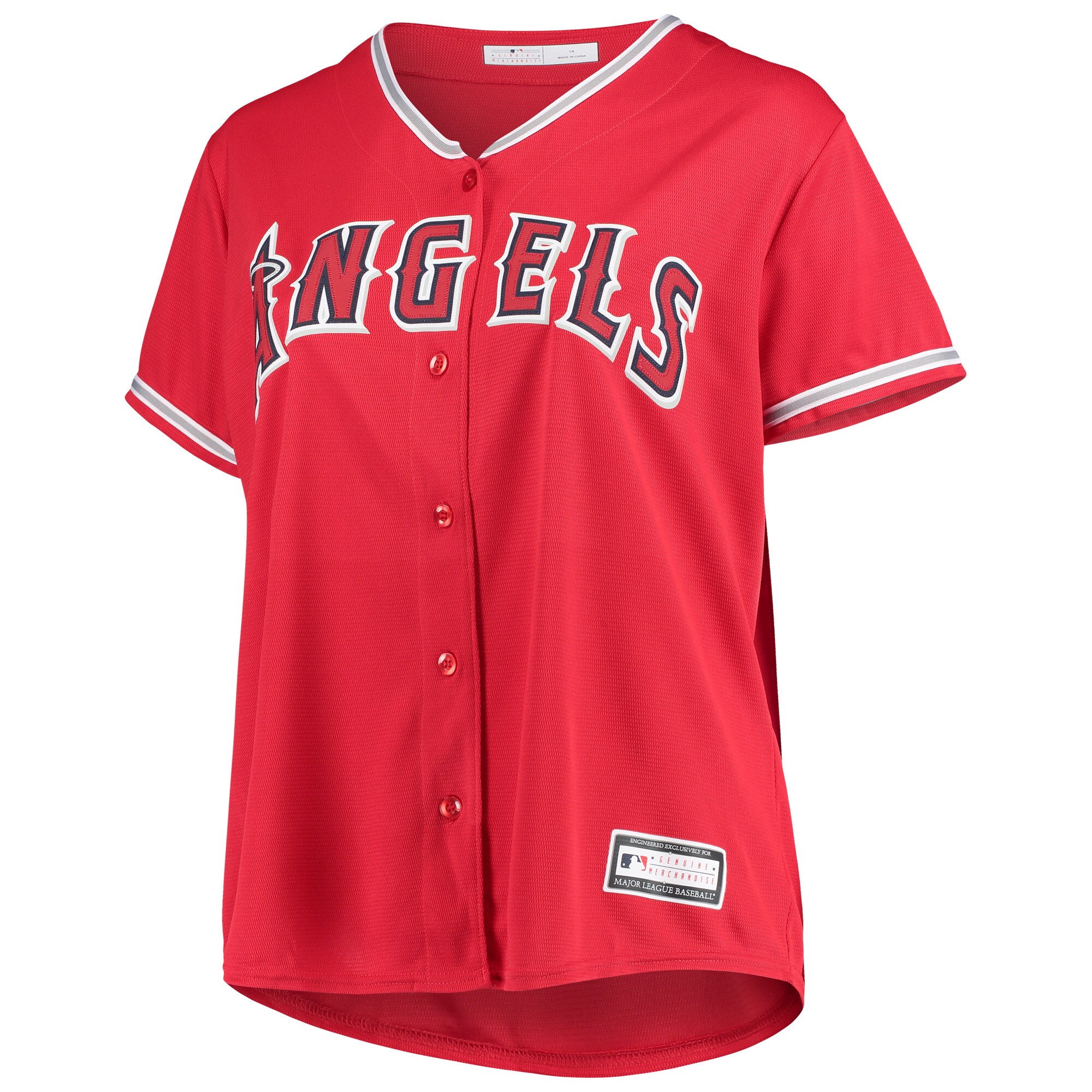 Los Angeles Angels Women's Plus Size Alternate Replica Team Jersey - Red cheap jerseys for sale - CheapJerseys.Shop