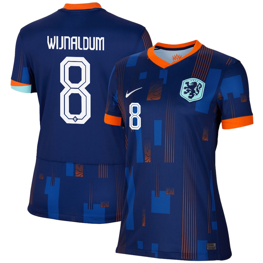 Georginio Wijnaldum 8 Netherlands National Team 2024/25 Away WOMEN Jersey - Navy cheap jerseys for sale - CheapJerseys.Shop