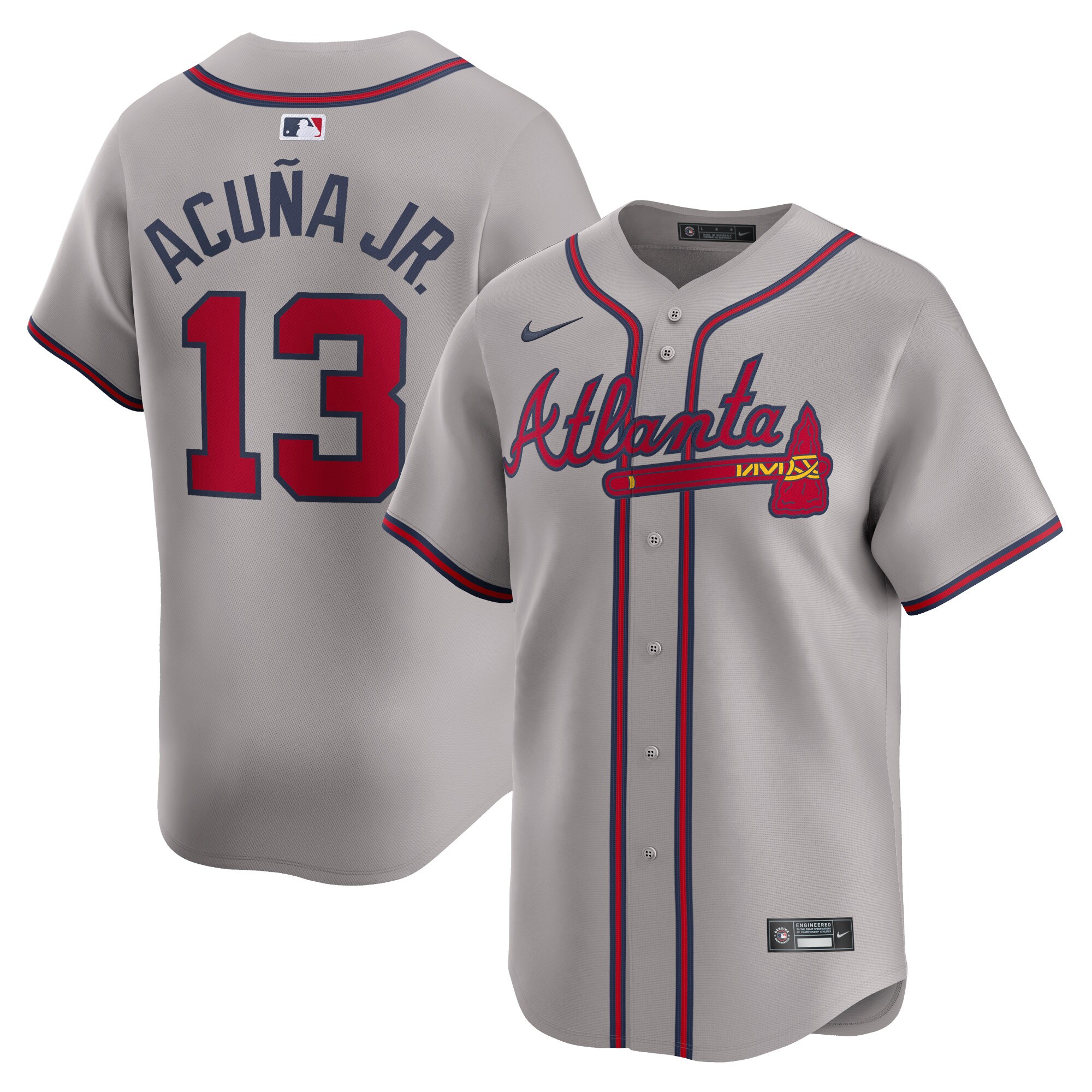 Ronald Acu\u00c3\u00b1a Jr. Atlanta Braves Away Limited Player Jersey - Gray cheap jerseys for sale - CheapJerseys.Shop