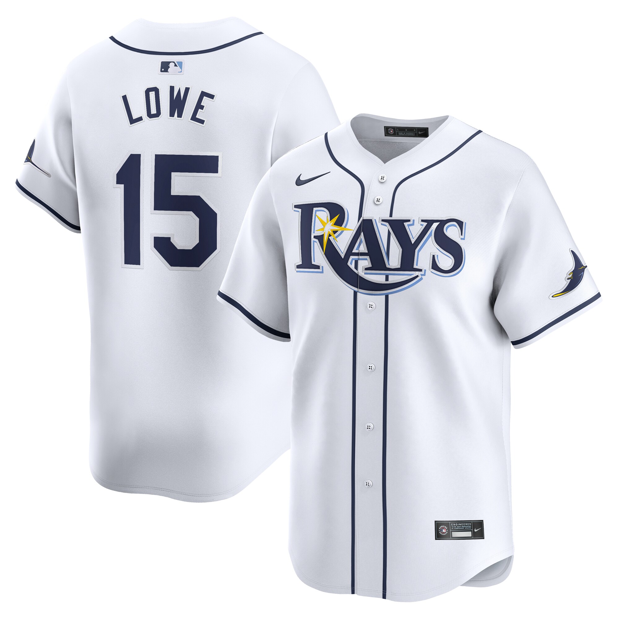 Josh Lowe Tampa Bay Rays Home Limited Player Jersey - White cheap jerseys for sale - CheapJerseys.Shop