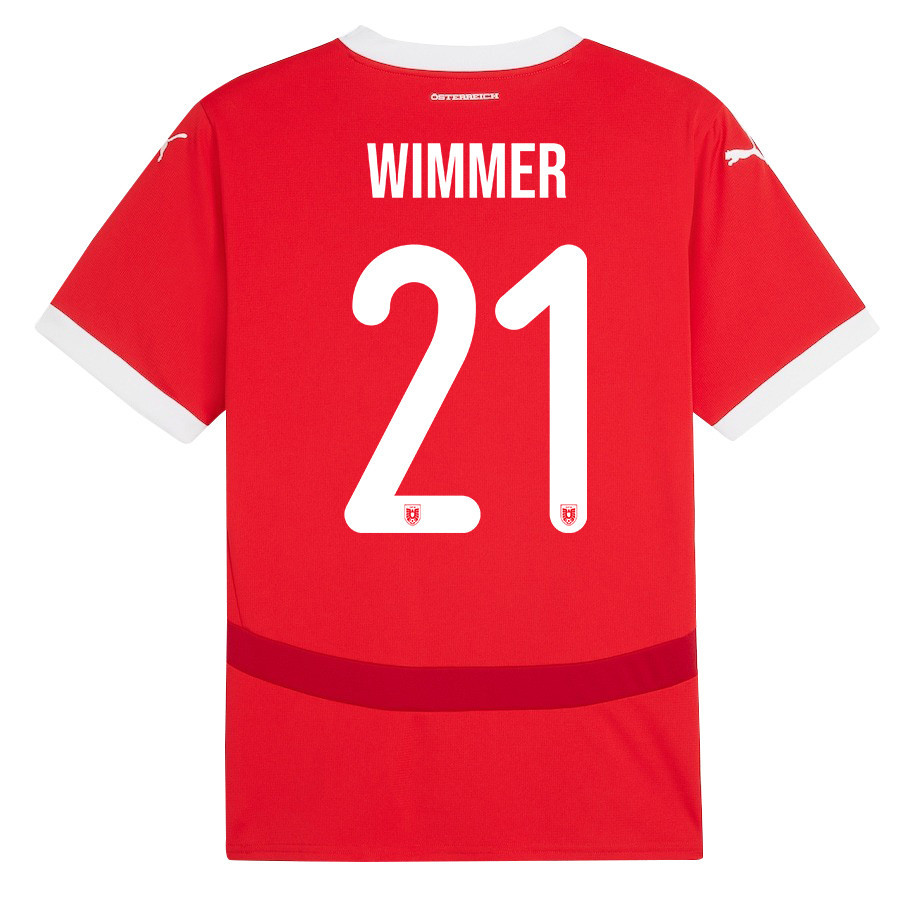 Patrick Wimmer 21 Austria National Team 2024/25 Home Men Jersey - Red cheap jerseys for sale - CheapJerseys.Shop