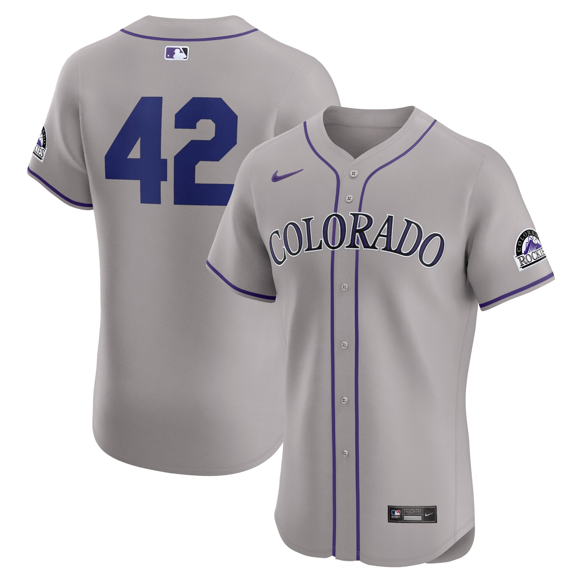 Colorado Rockies Road 2024 Jackie Robinson Day Elite Jersey - Gray cheap jerseys for sale - CheapJerseys.Shop