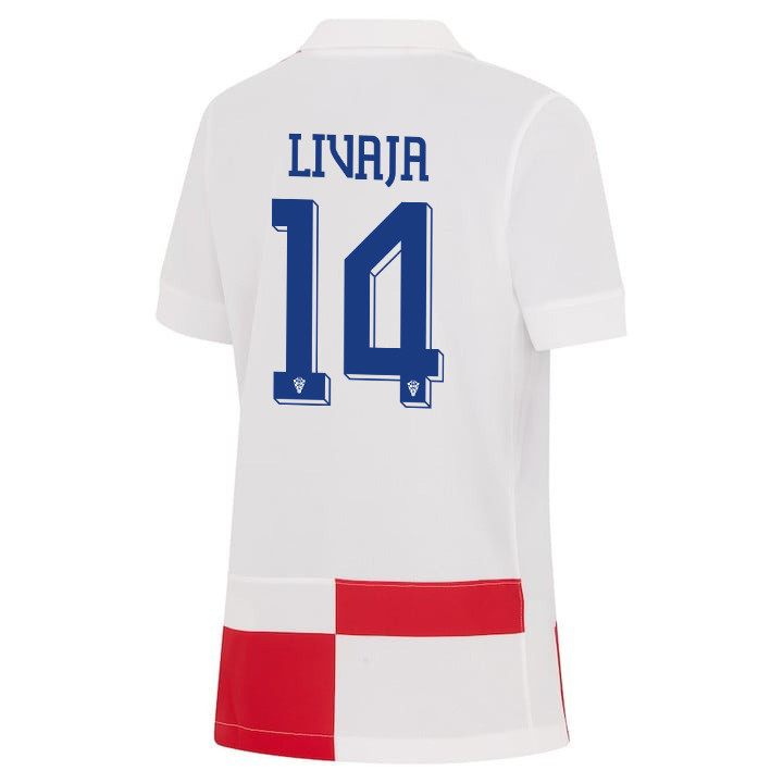 Marko Livaja 14 Croatia National Team 2024 Home YOUTH Jersey - White cheap jerseys for sale - CheapJerseys.Shop