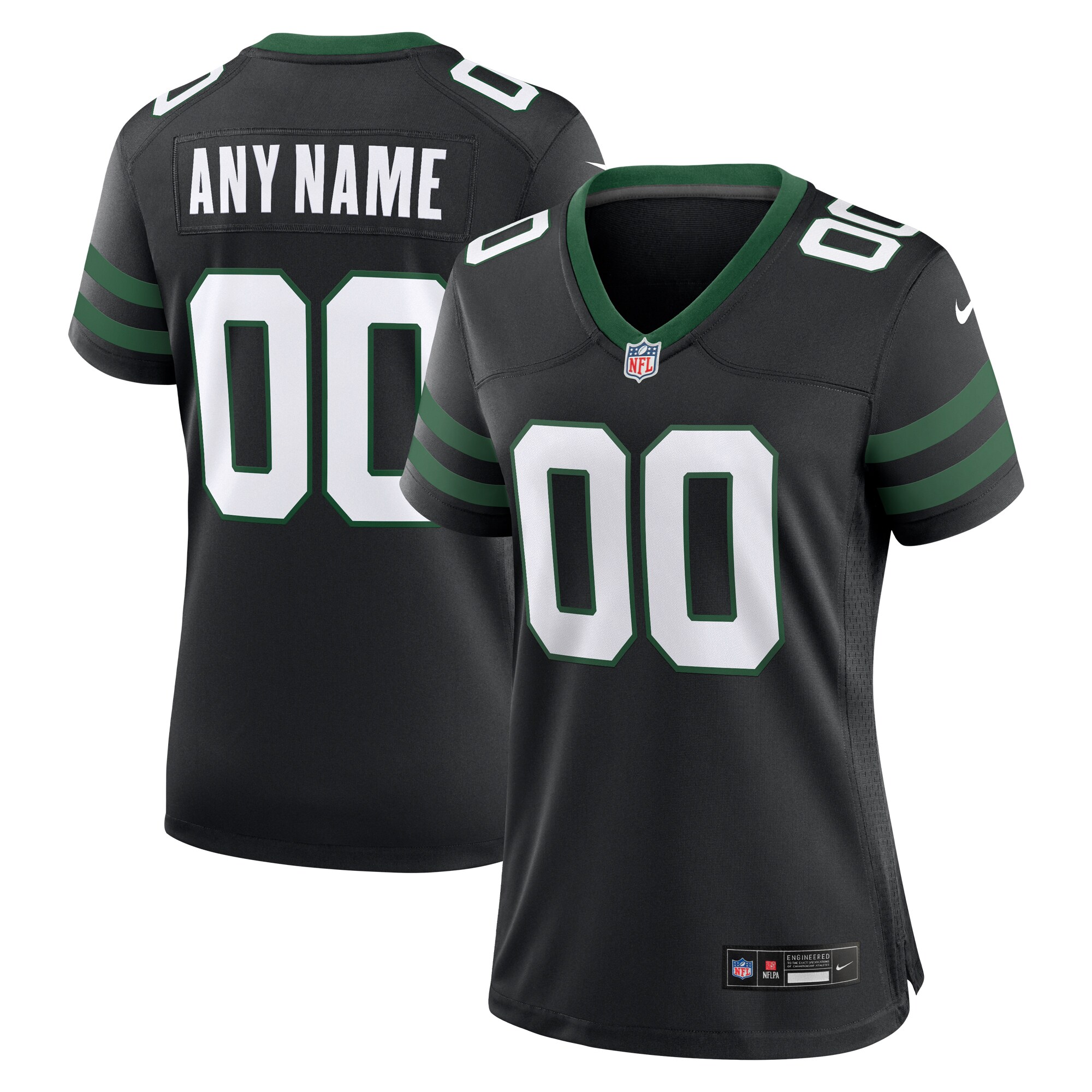 New York Jets Women's Alternate Custom Game Jersey - Legacy Black cheap jerseys for sale - CheapJerseys.Shop