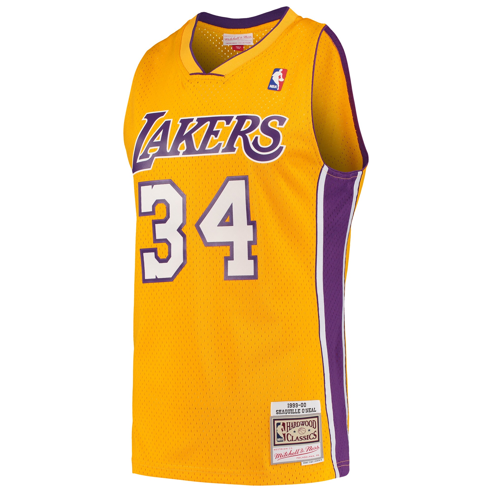 Shaquille O'Neal Los Angeles Lakers Mitchell & Ness Hardwood Classics Swingman Jersey - Gold cheap jerseys for sale - CheapJerseys.Shop