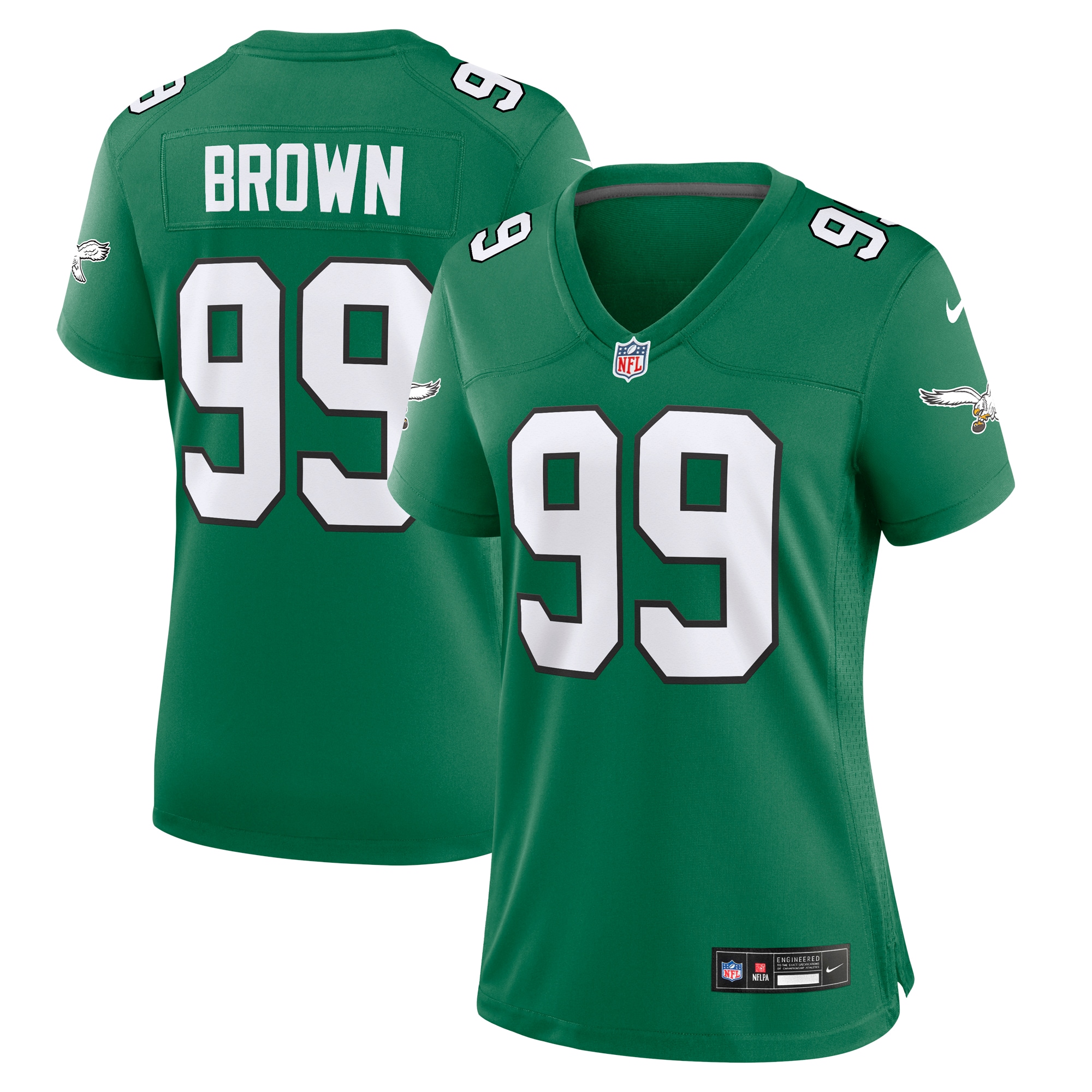 Jerome Brown Philadelphia Eagles Women's Alternate Game Jersey - Kelly Green cheap jerseys for sale - CheapJerseys.Shop