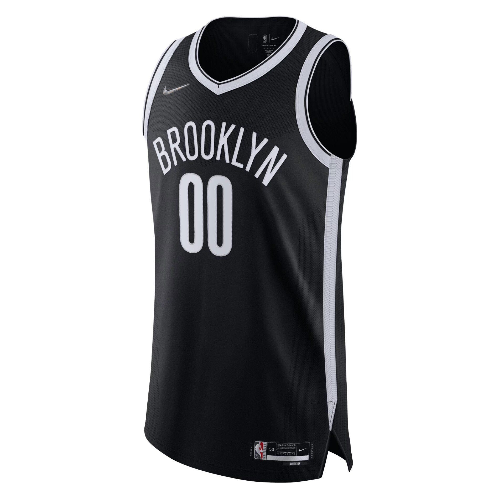 Brooklyn Nets 2021\/22 Diamond Authentic Custom Jersey - Icon Edition - Black cheap jerseys for sale - CheapJerseys.Shop