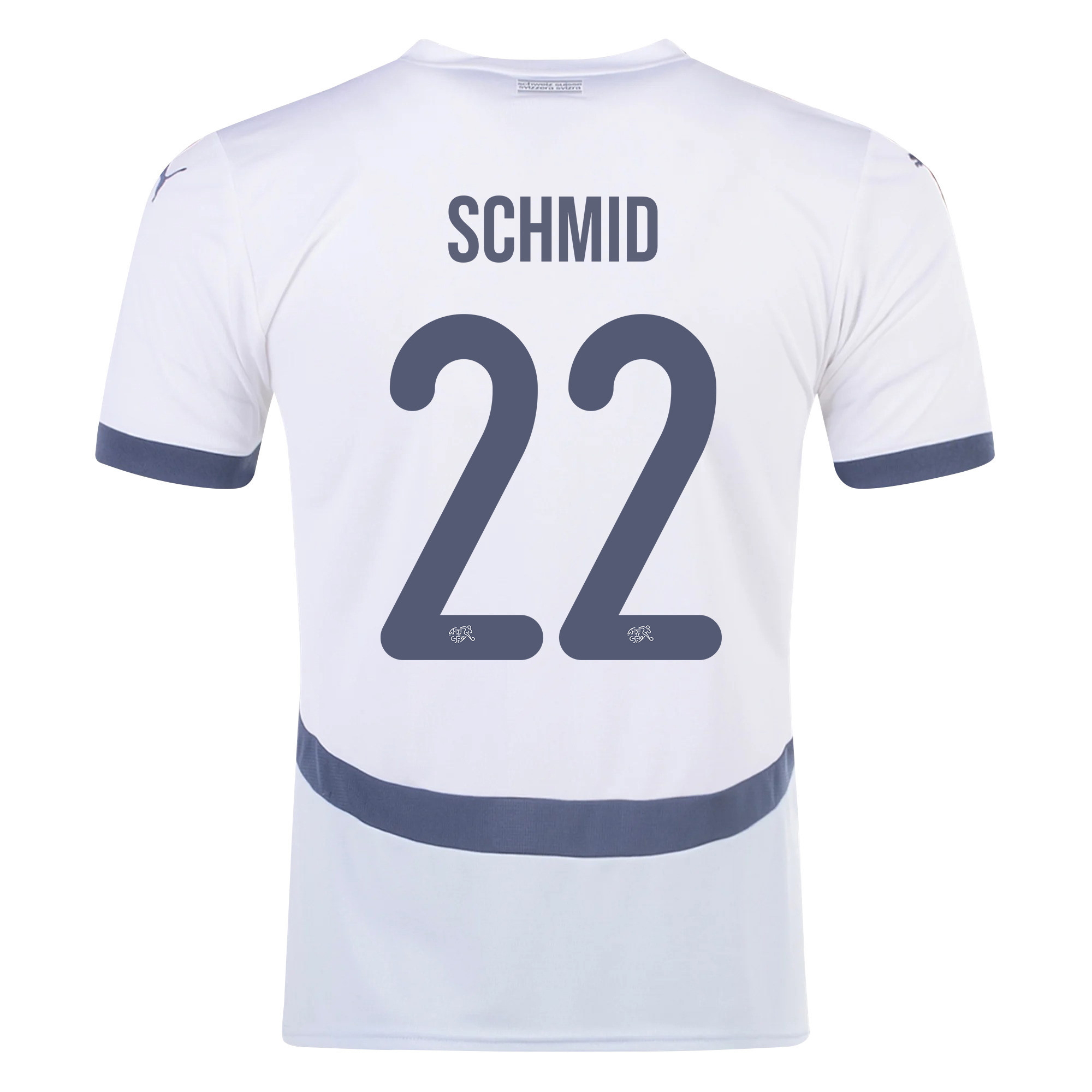 Dominik Schmid 22 Switzerland National Team 2024/25 Away Men Jersey - White cheap jerseys for sale - CheapJerseys.Shop