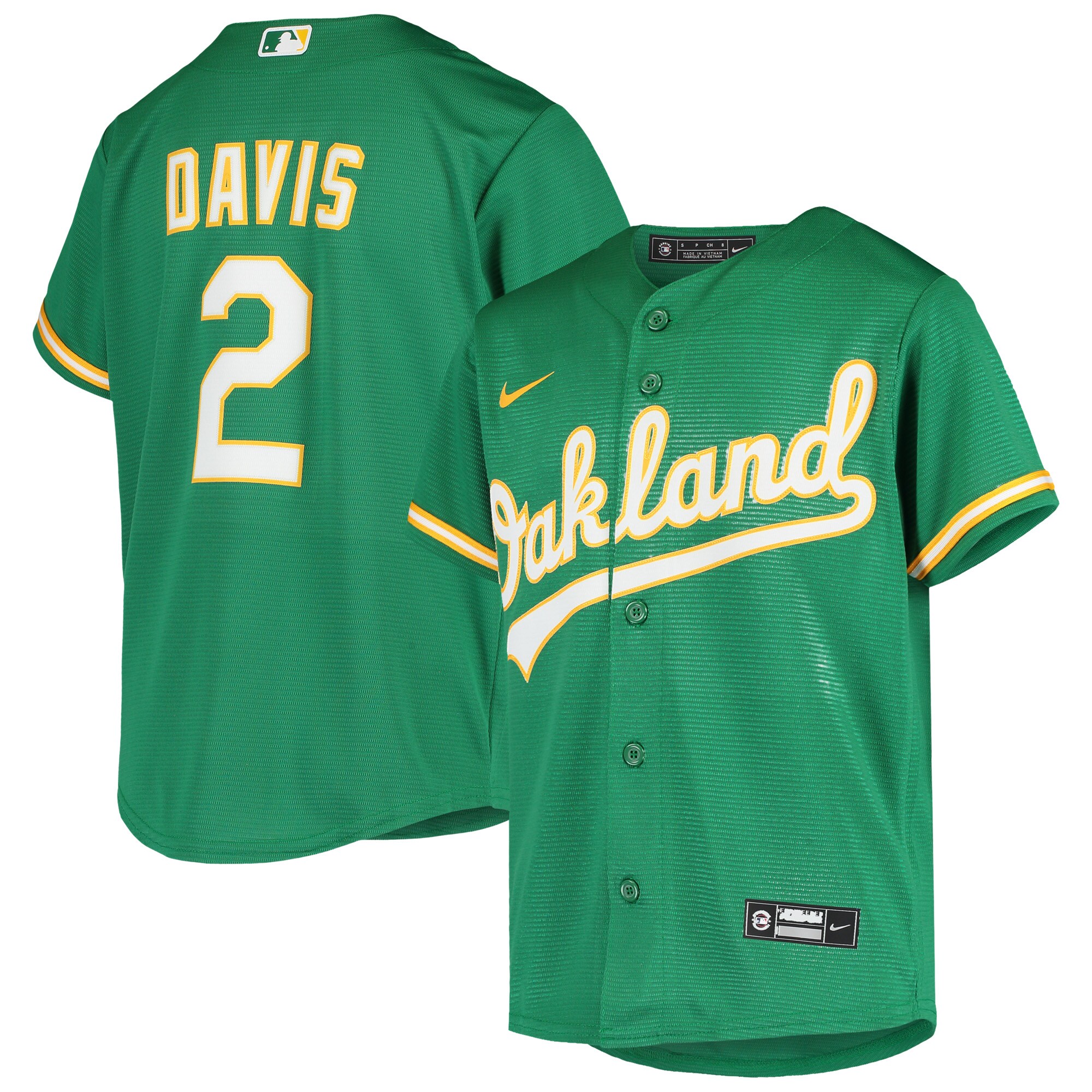 Khris Davis Oakland Athletics Youth Alternate Replica Jersey - Green cheap jerseys for sale - CheapJerseys.Shop