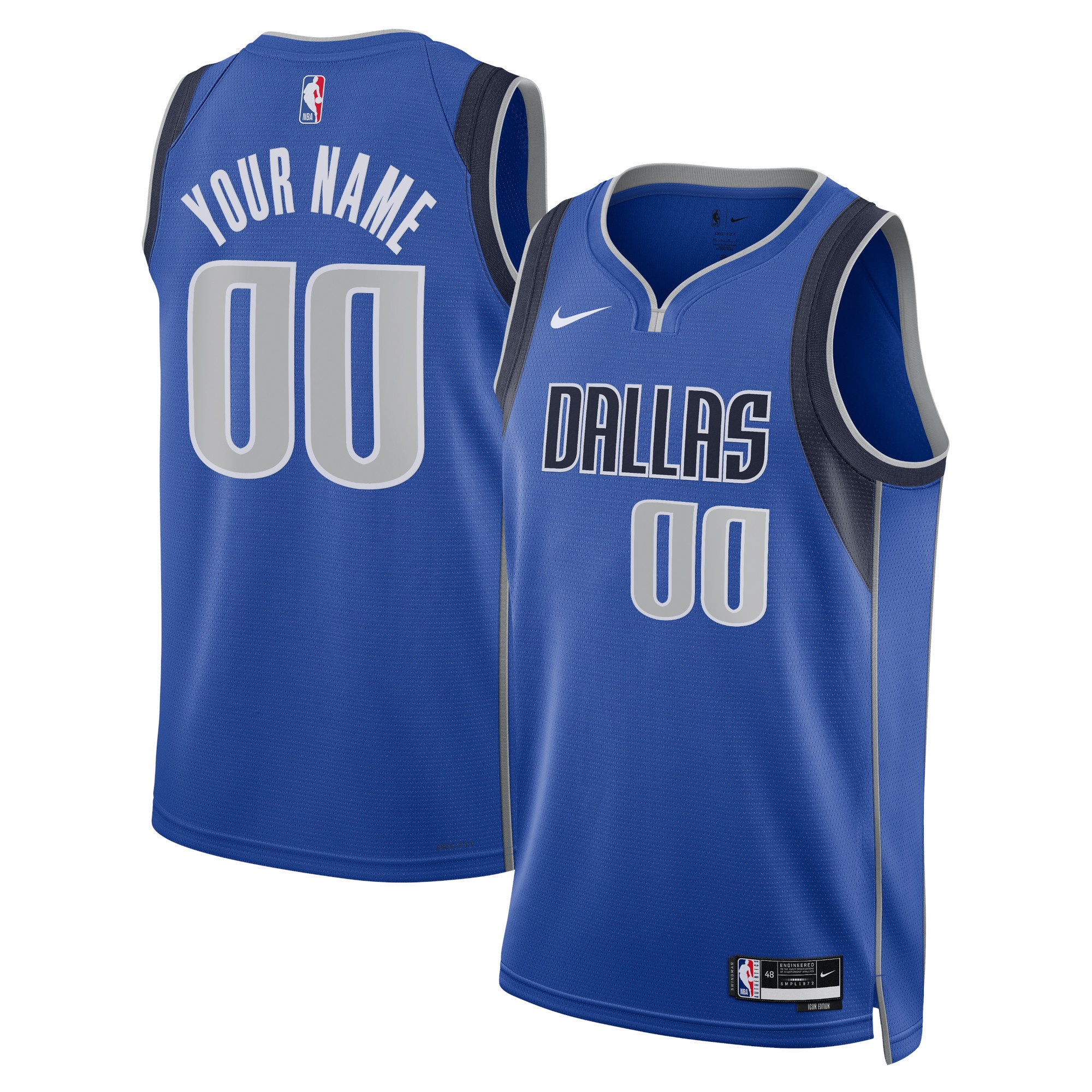 Dallas Mavericks Unisex Swingman Custom Jersey Blue - Icon Edition cheap jerseys for sale - CheapJerseys.Shop