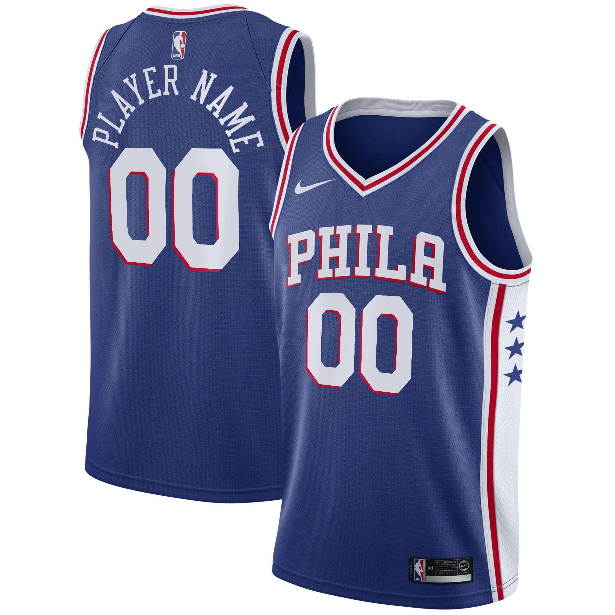 Philadelphia 76ers 2020\/21 Swingman Custom Jersey - Icon Edition - Royal cheap jerseys for sale - CheapJerseys.Shop