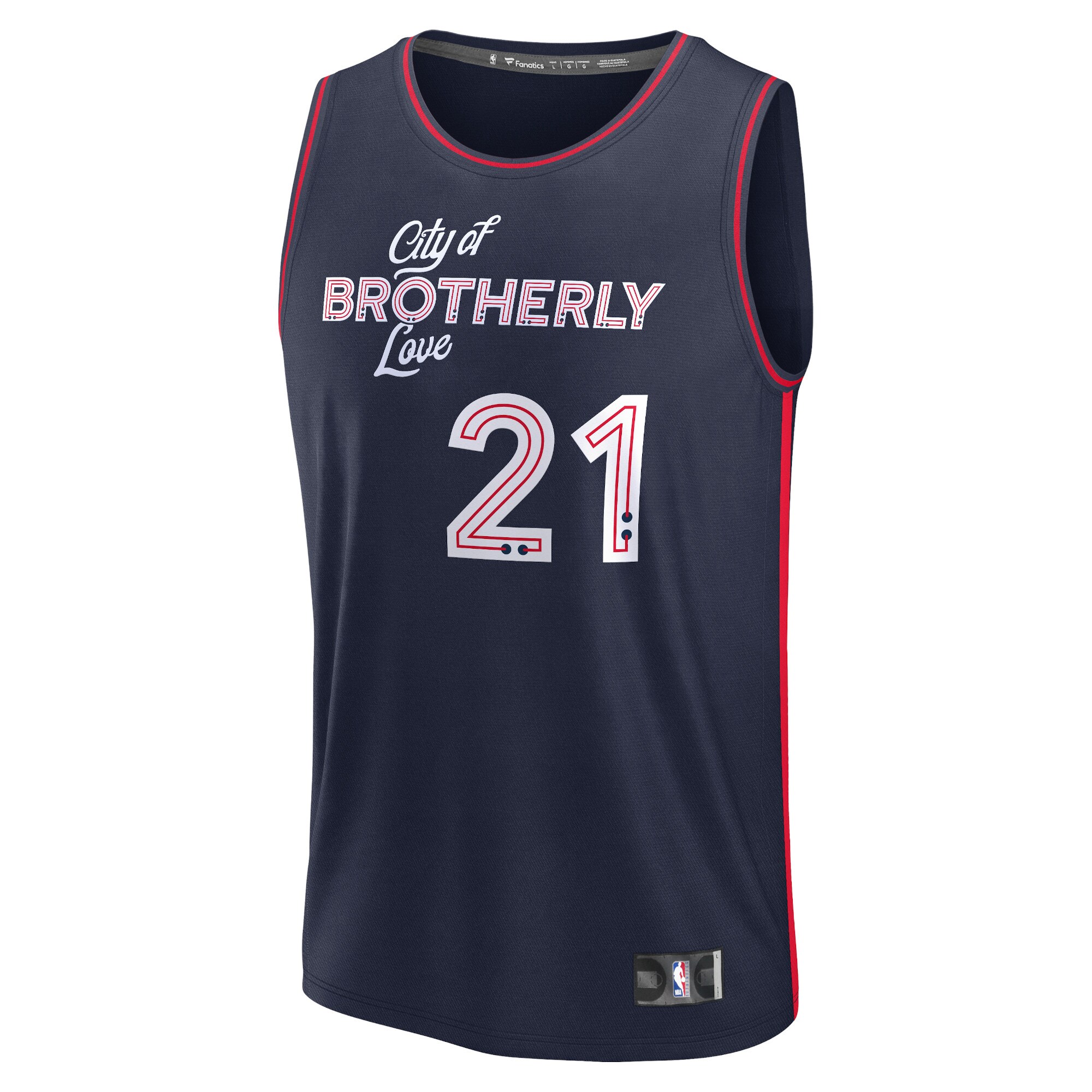 Joel Embiid Philadelphia 76ers Fanatics Fast Break Jersey - Navy - City Edition cheap jerseys for sale - CheapJerseys.Shop