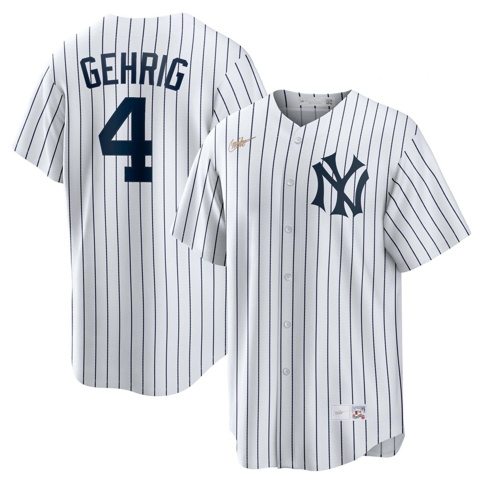 Lou Gehrig New York Yankees Home Cooperstown Collection Player Jersey - White cheap jerseys for sale - CheapJerseys.Shop