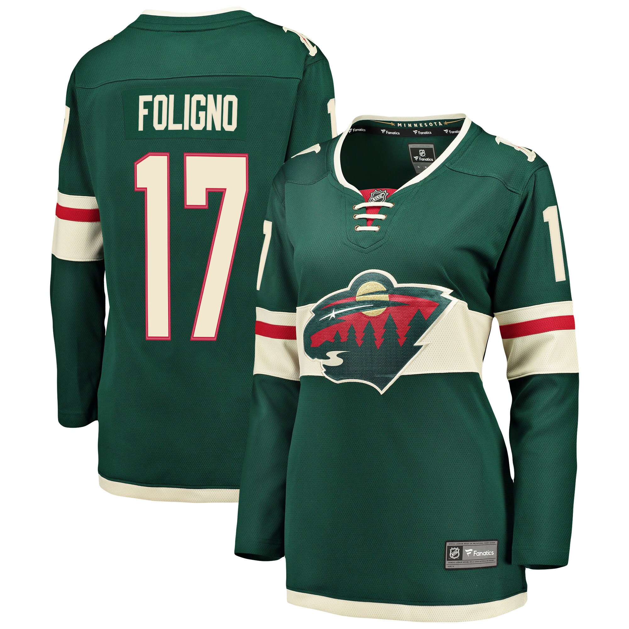Marcus Foligno Minnesota Wild Fanatics Women's Breakaway Player Jersey - Green cheap jerseys for sale - CheapJerseys.Shop
