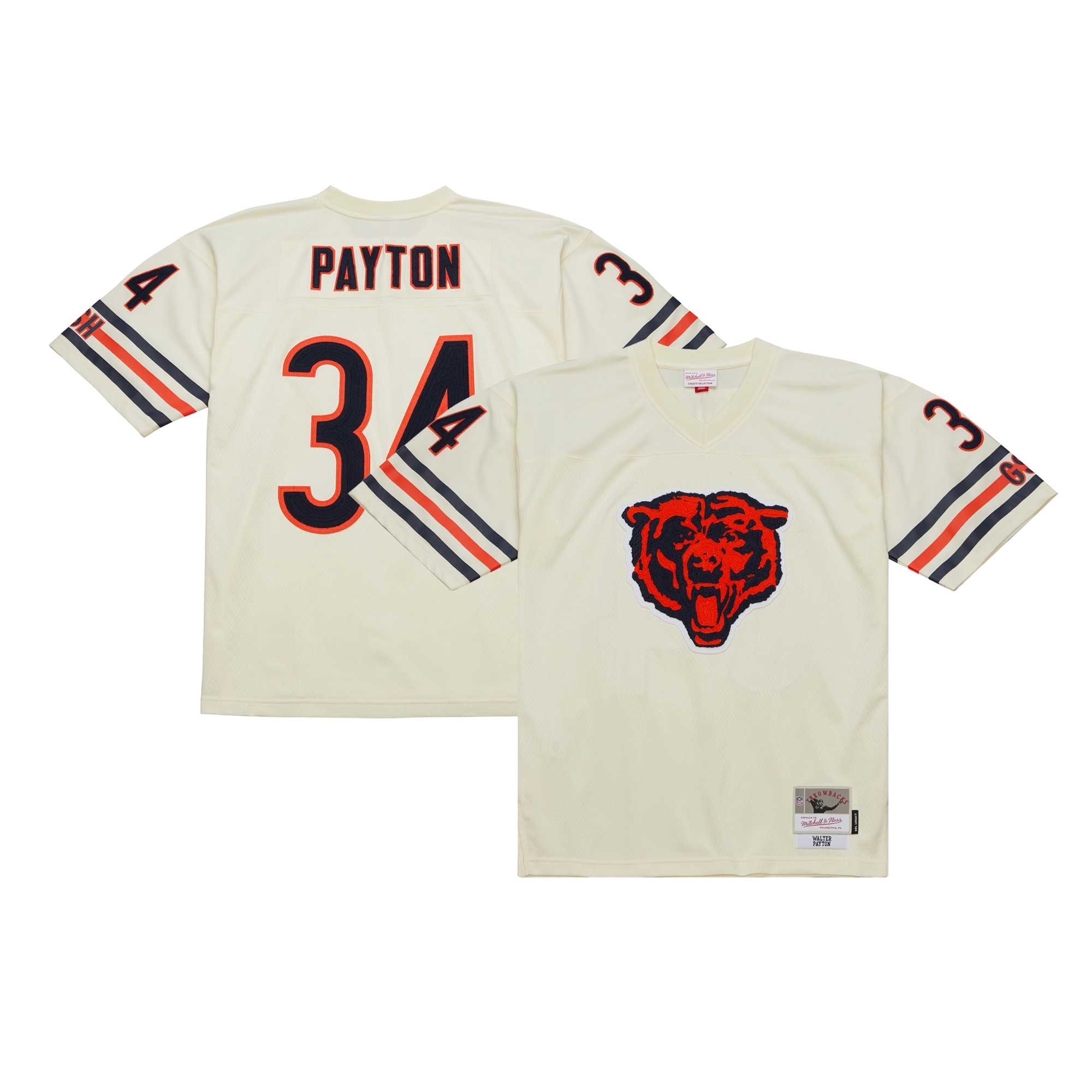 Walter Payton Chicago Bears Mitchell & Ness Chainstitch Legacy Jersey - Cream cheap jerseys for sale - CheapJerseys.Shop