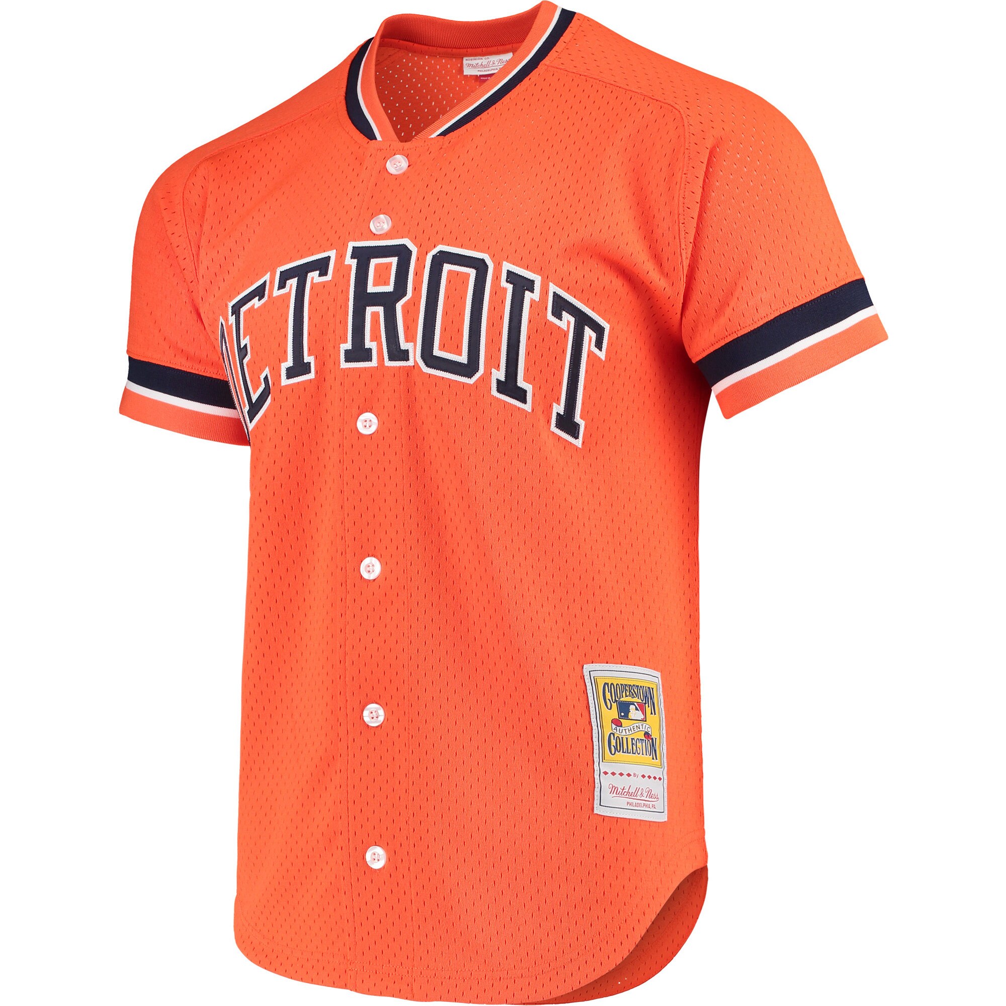 Kirk Gibson Detroit Tigers Mitchell & Ness Cooperstown Collection Mesh Batting Practice Button-Up Jersey - Orange cheap jerseys for sale - CheapJerseys.Shop