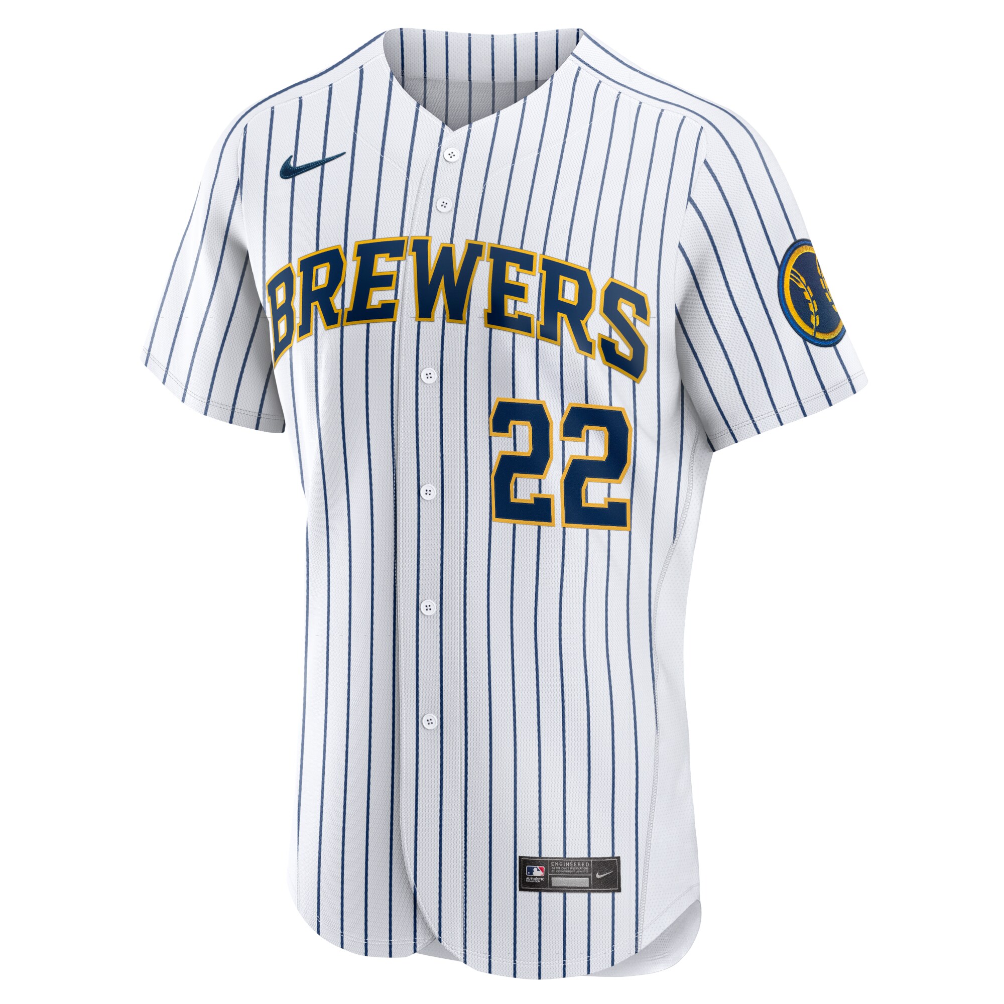 Christian Yelich Milwaukee Brewers Team Alternate Authentic Player Jersey - White cheap jerseys for sale - CheapJerseys.Shop