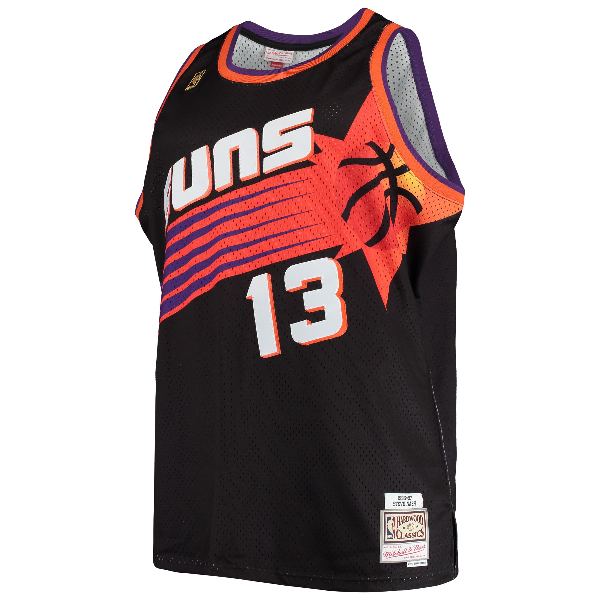 Steve Nash Phoenix Suns Mitchell & Ness 1996\/97 Big & Tall Hardwood Classics Swingman Jersey - Black cheap jerseys for sale - CheapJerseys.Shop