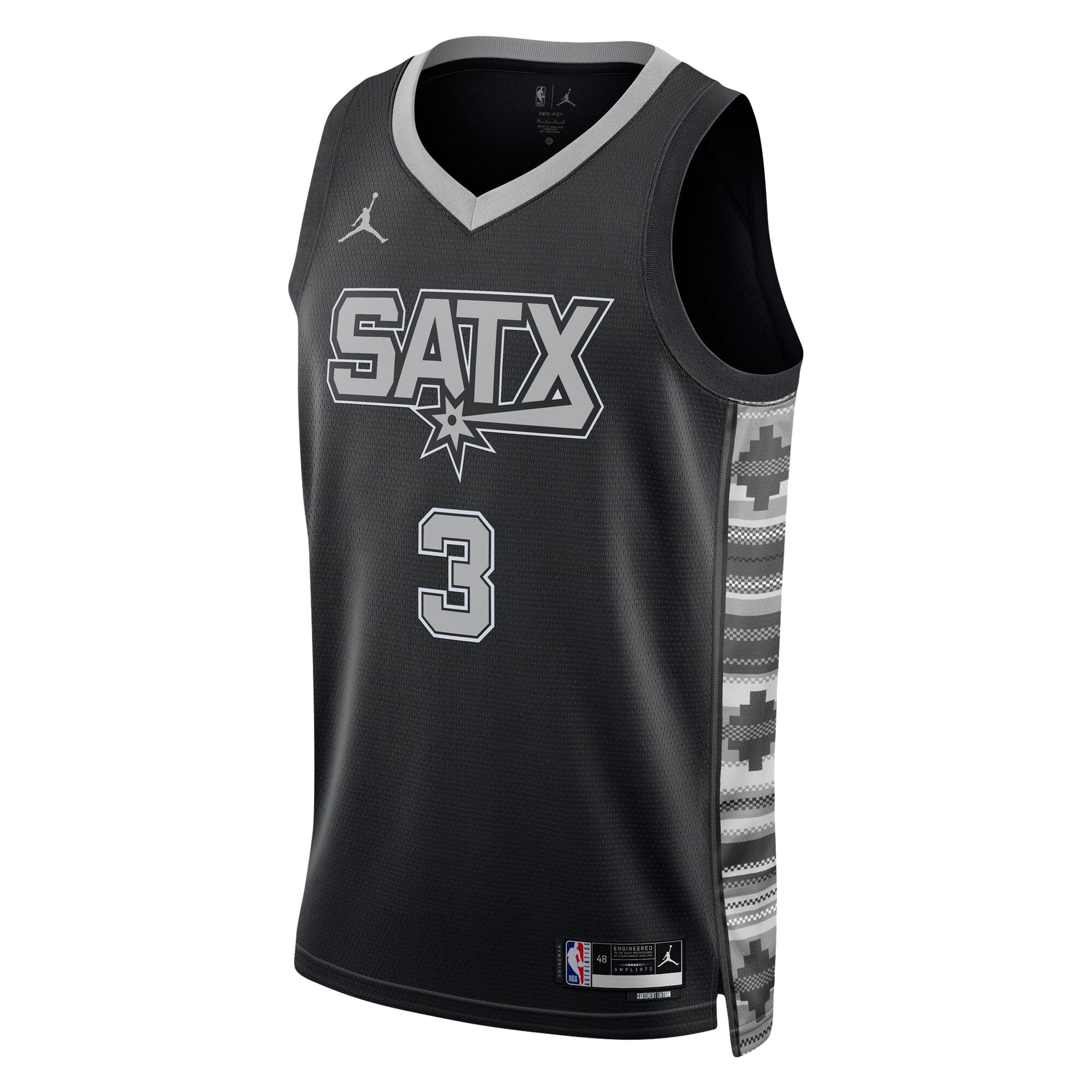 Keldon Johnson San Antonio Spurs Jordan Brand Unisex Swingman Jersey - Statement Edition - Black cheap jerseys for sale - CheapJerseys.Shop