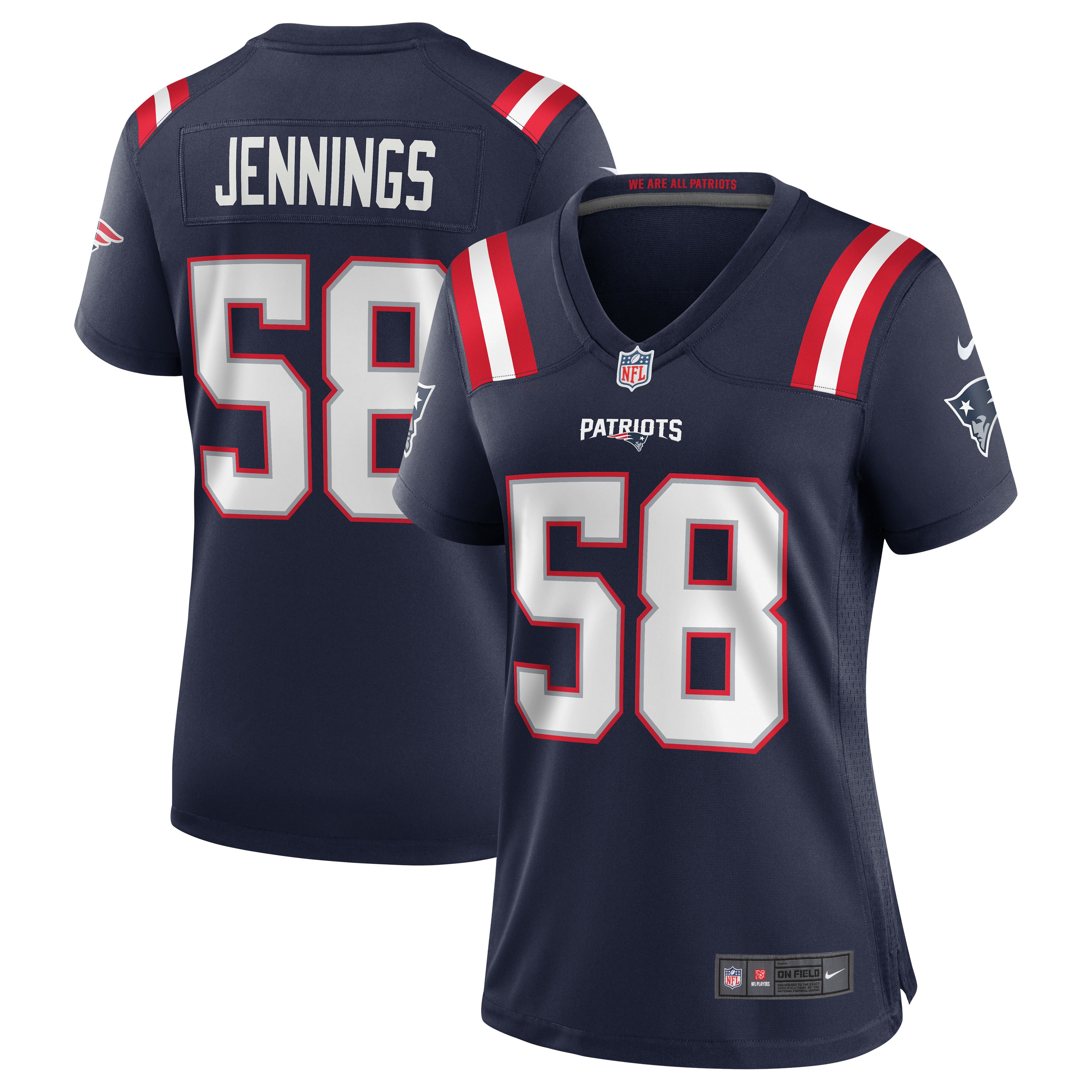 Anfernee Jennings New England Patriots Women's Team Game Jersey - Navy cheap jerseys for sale - CheapJerseys.Shop