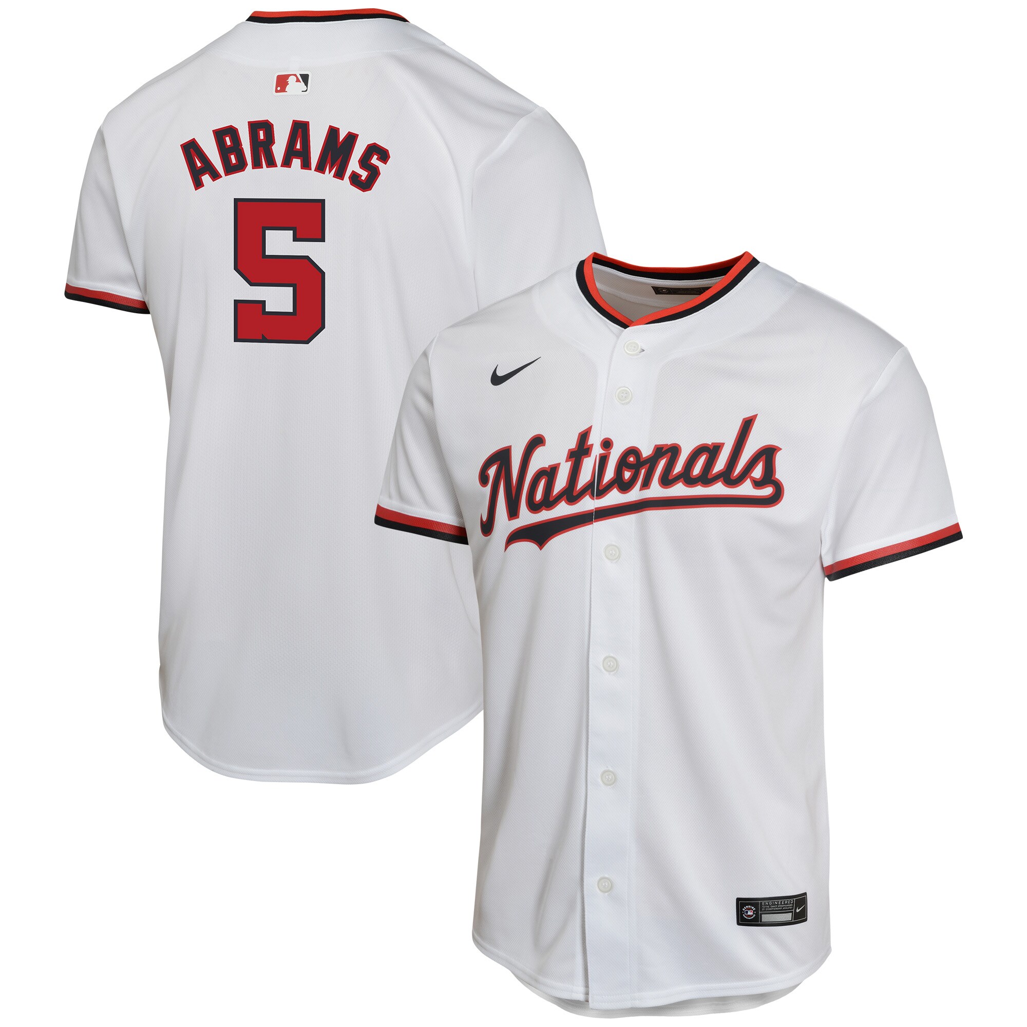 CJ Abrams Washington Nationals Youth Home Game Player Jersey - White cheap jerseys for sale - CheapJerseys.Shop