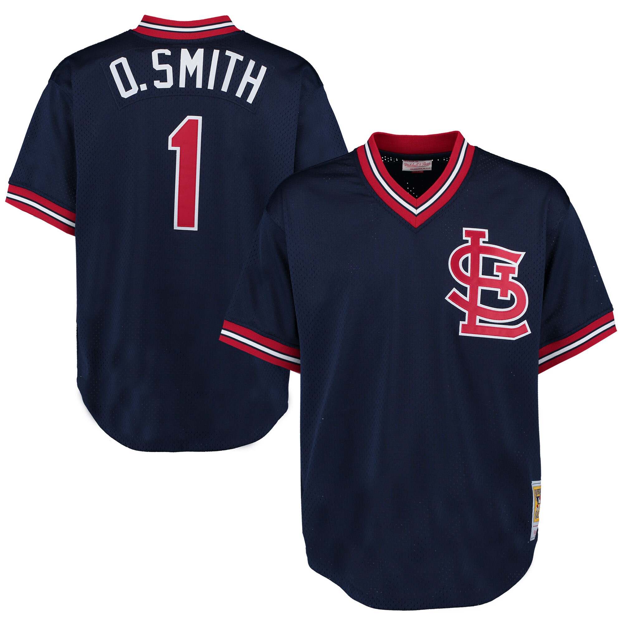 Ozzie Smith St. Louis Cardinals Mitchell & Ness 1994 Authentic Cooperstown Collection Mesh Batting Practice Jersey - Navy cheap jerseys for sale - CheapJerseys.Shop