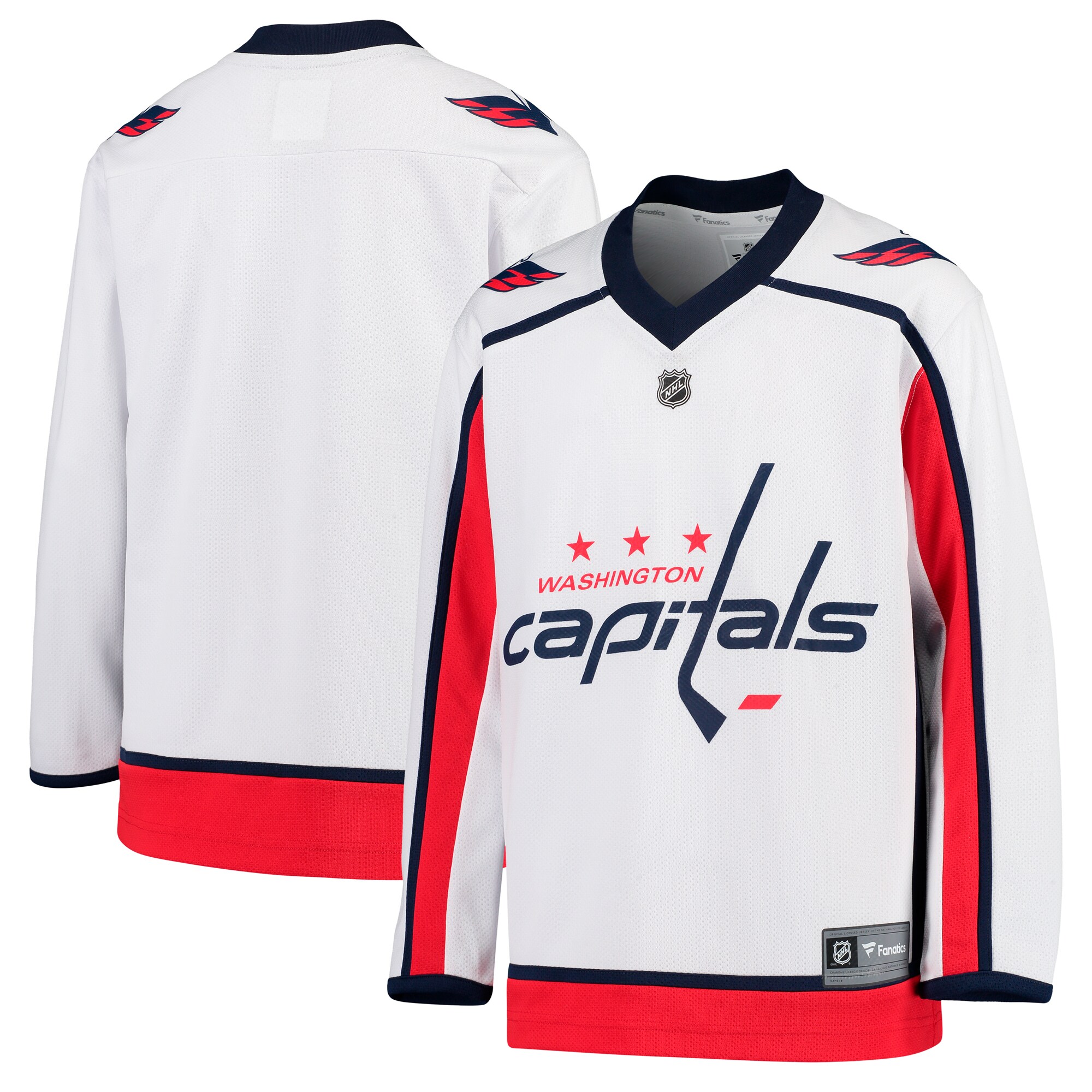 Washington Capitals Fanatics Youth Away Replica Blank Jersey - White cheap jerseys for sale - CheapJerseys.Shop