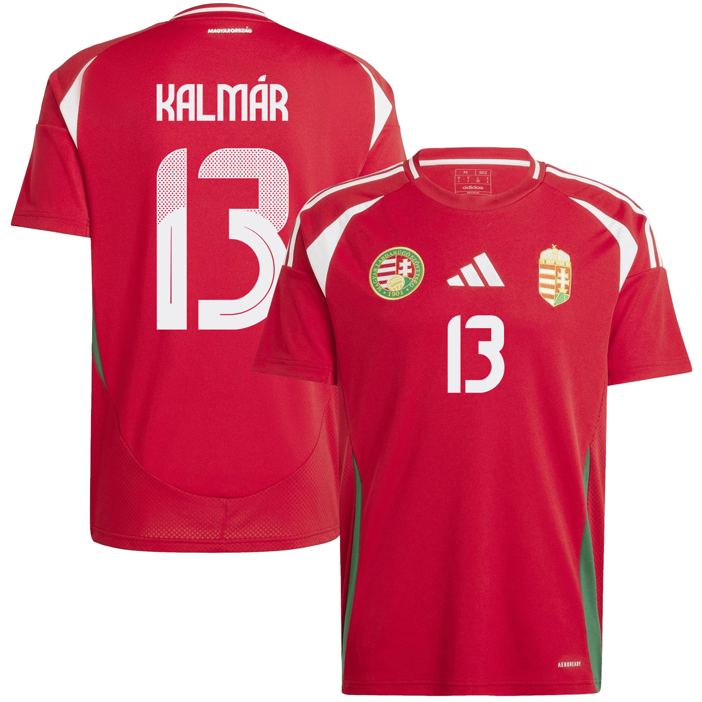 Zsolt Kalmár 13 Hungary National Team 2024/25 Home Men Jersey - Red cheap jerseys for sale - CheapJerseys.Shop