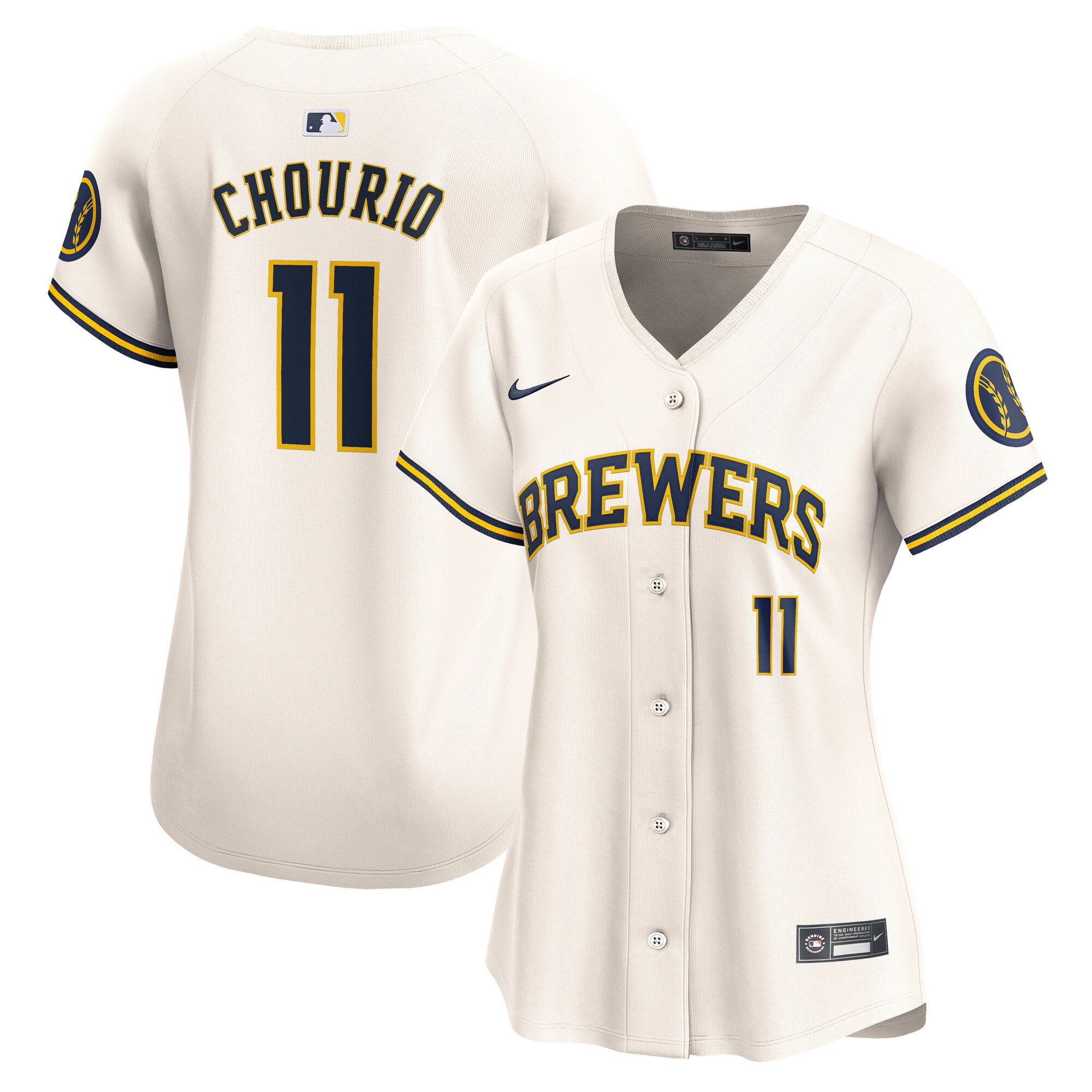 Jackson Chourio Milwaukee Brewers Women's Home Limited Player Jersey - Cream cheap jerseys for sale - CheapJerseys.Shop