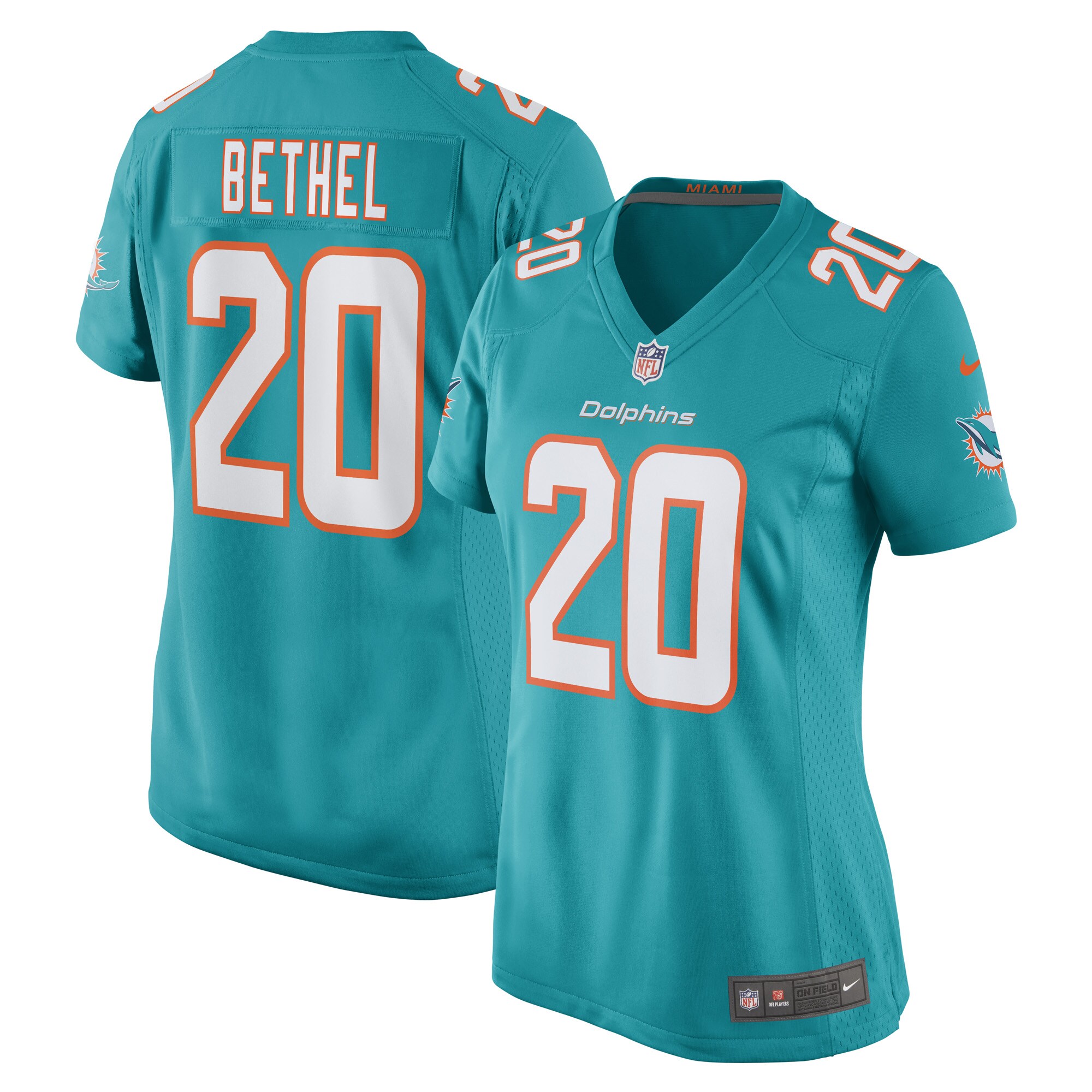 Justin Bethel Miami Dolphins Women's Game Player Jersey - Aqua cheap jerseys for sale - CheapJerseys.Shop