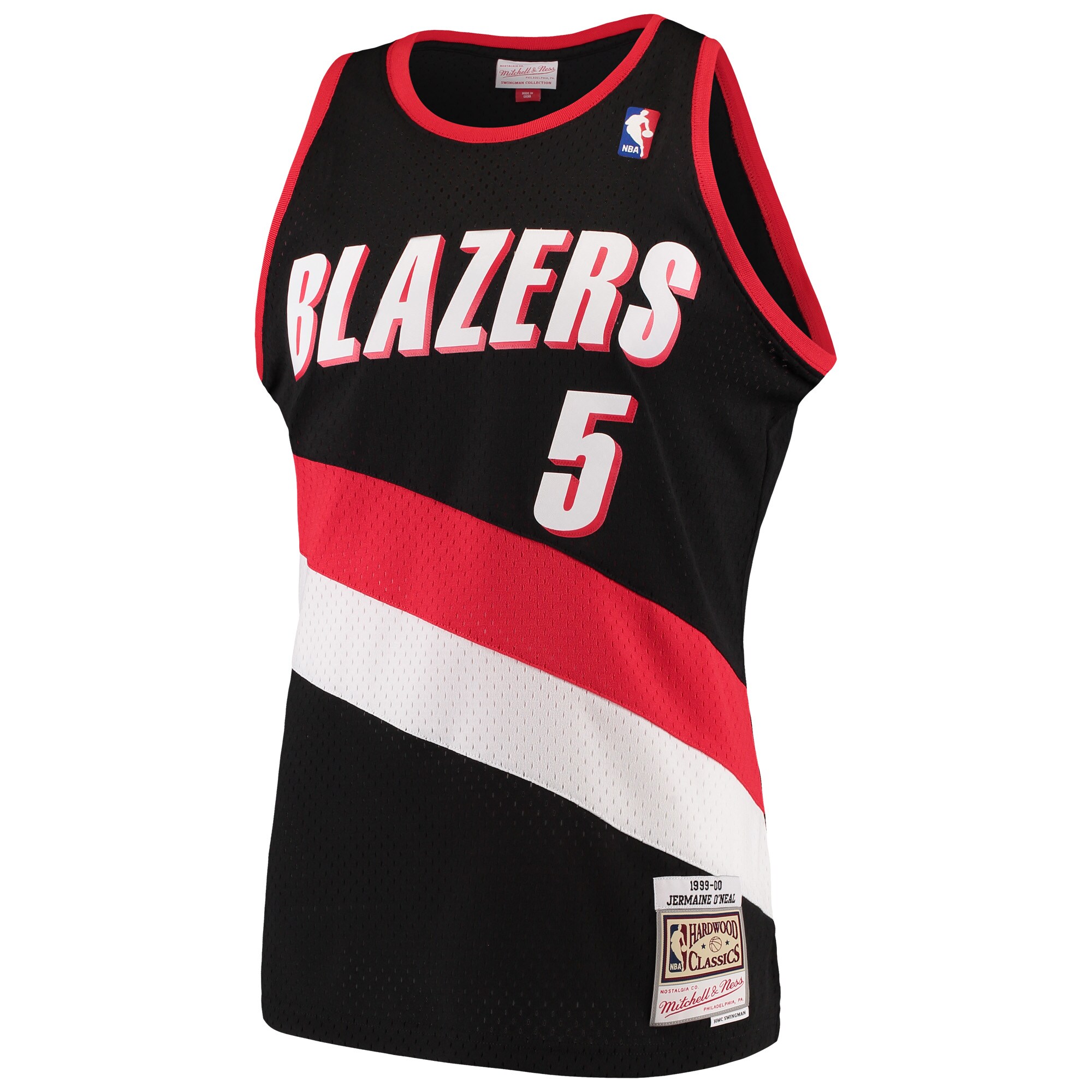 Jermaine O'Neal Portland Trail Blazers Mitchell & Ness 1999\/00 Hardwood Classics Swingman Jersey - Black cheap jerseys for sale - CheapJerseys.Shop