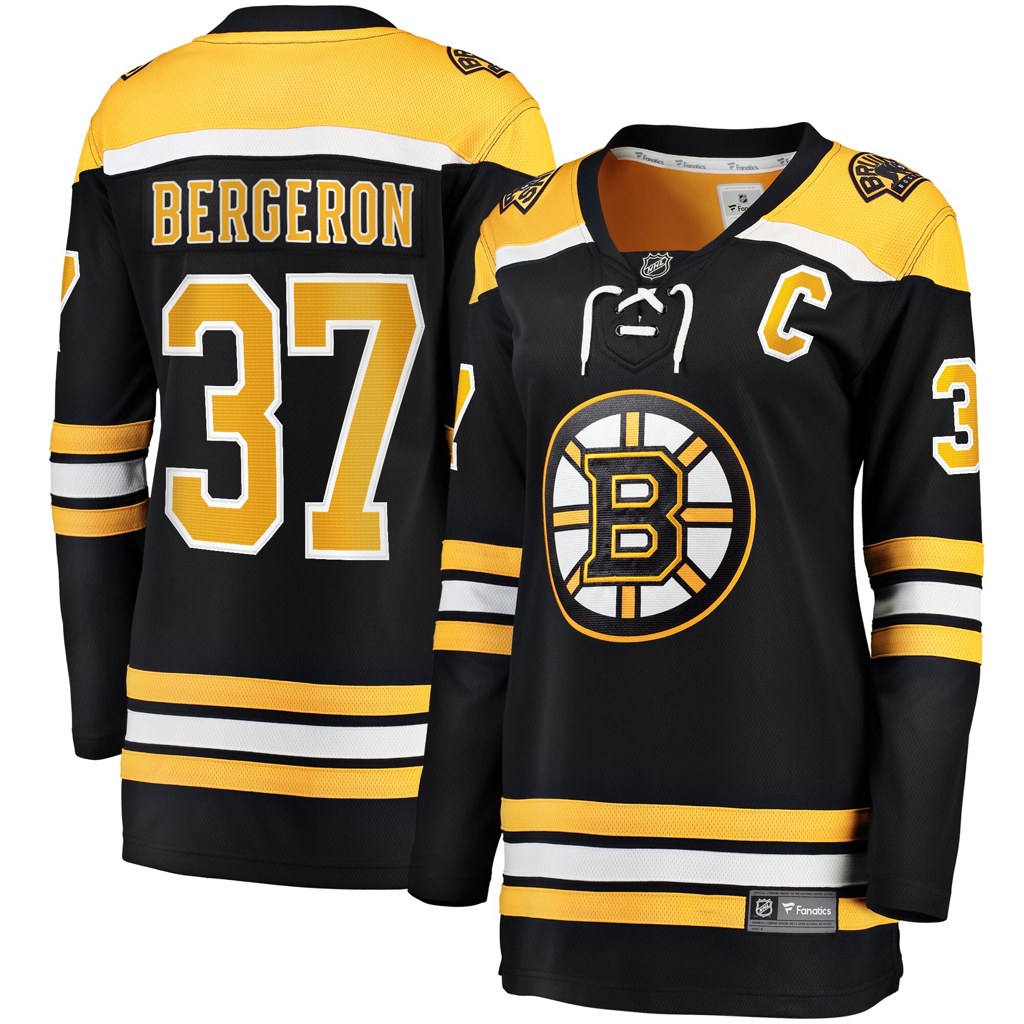 Patrice Bergeron Boston Bruins Fanatics Women's Captain Patch Home Breakaway Jersey - Black cheap jerseys for sale - CheapJerseys.Shop