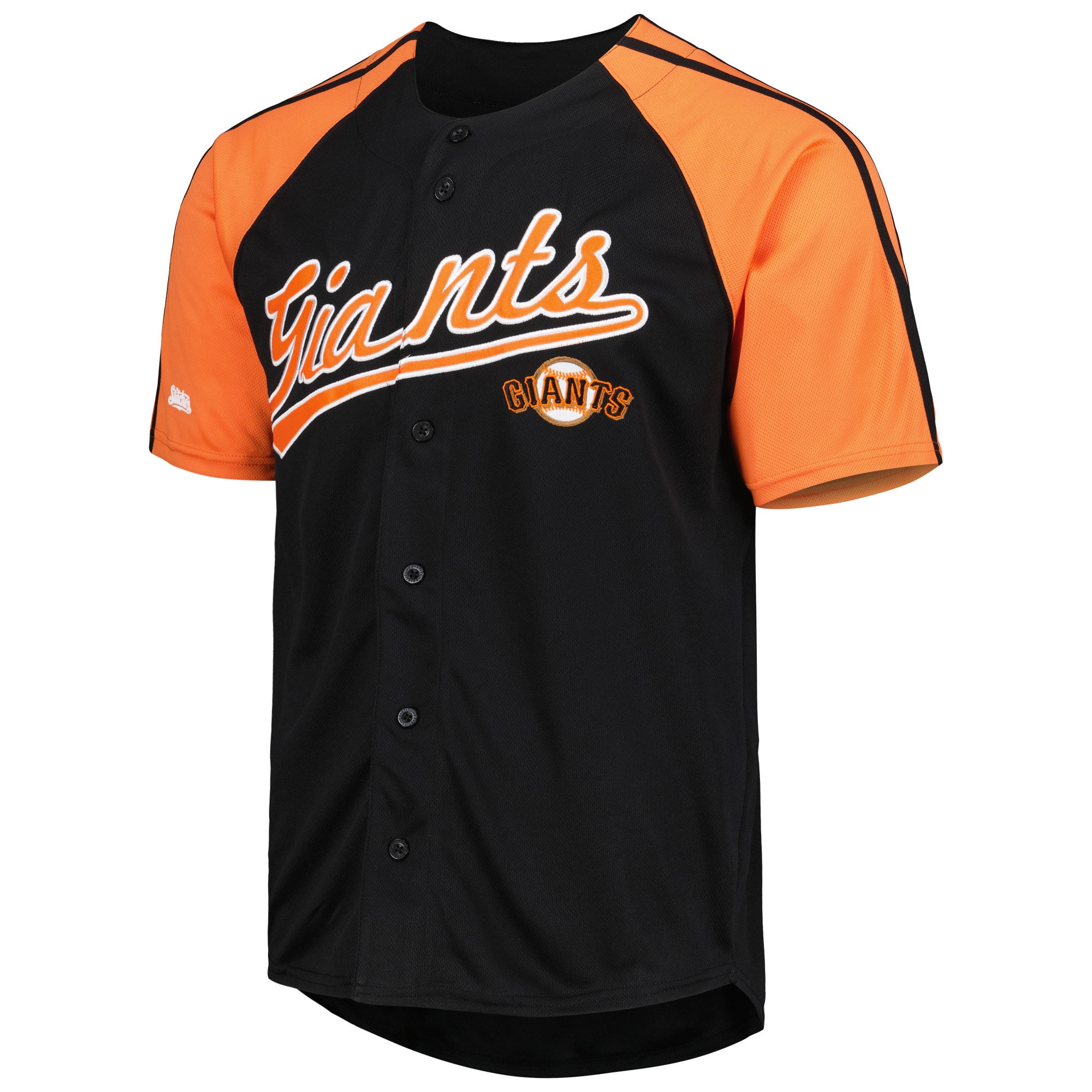 San Francisco Giants Stitches Button-Down Raglan Fashion Jersey - Black cheap jerseys for sale - CheapJerseys.Shop