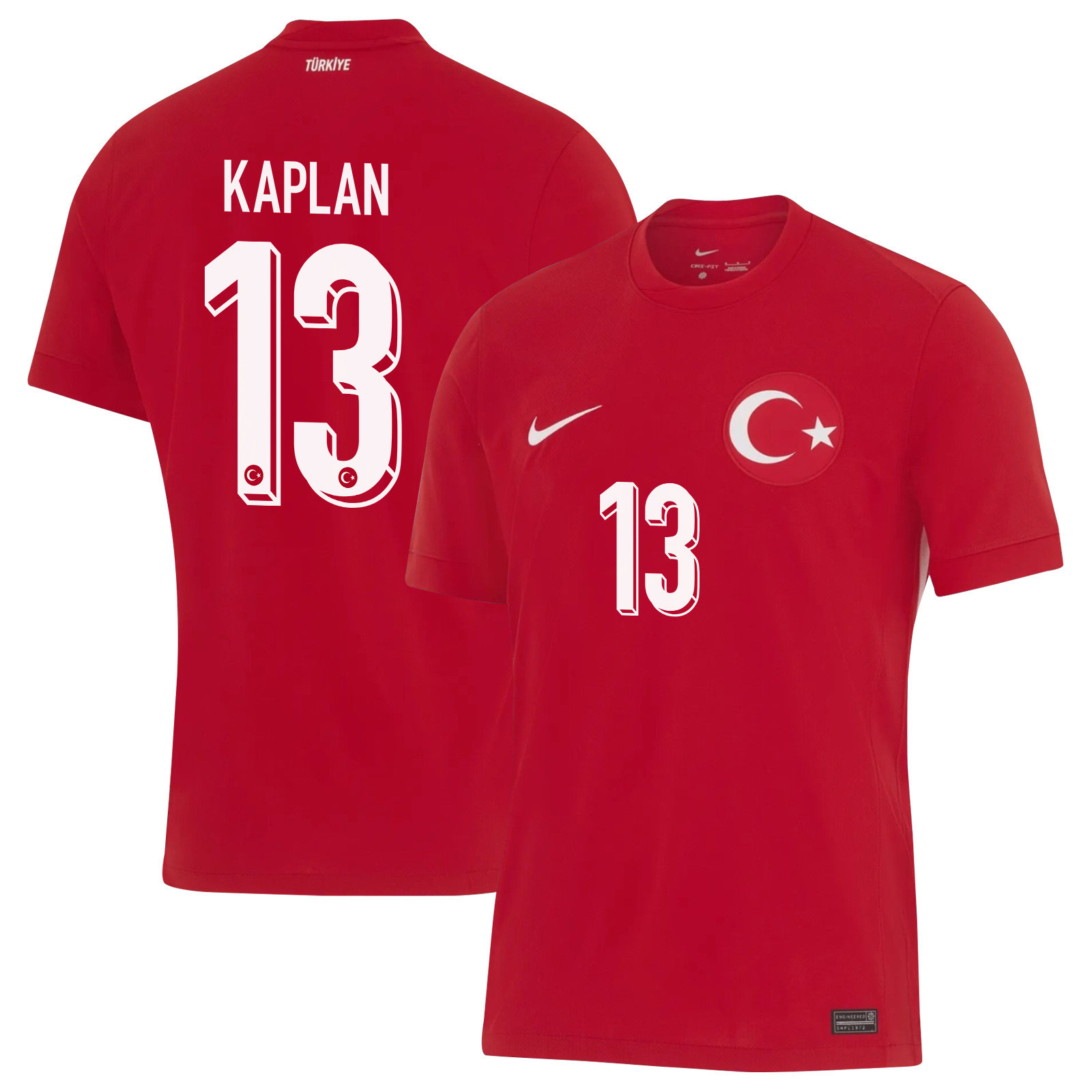 Ahmetcan Kaplan 13 Turkey National Team 2024 Away Stadium Men Jersey - Red cheap jerseys for sale - CheapJerseys.Shop