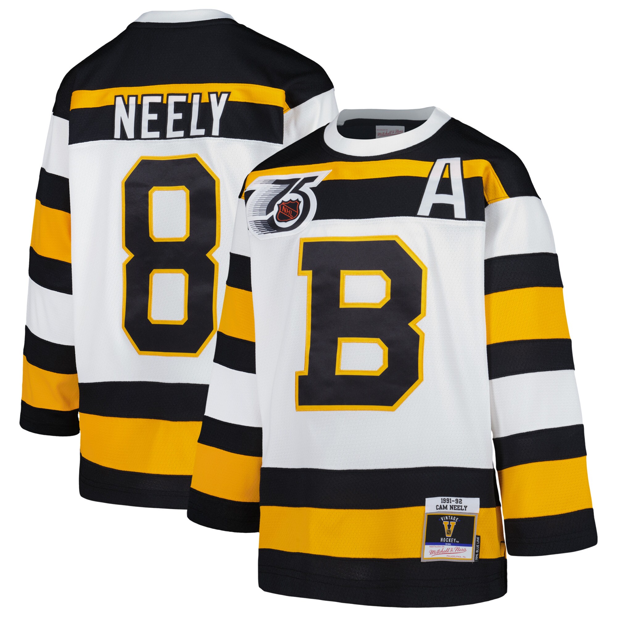 Cam Neely Boston Bruins Mitchell & Ness Youth 1991 Blue Line Player Jersey - White cheap jerseys for sale - CheapJerseys.Shop