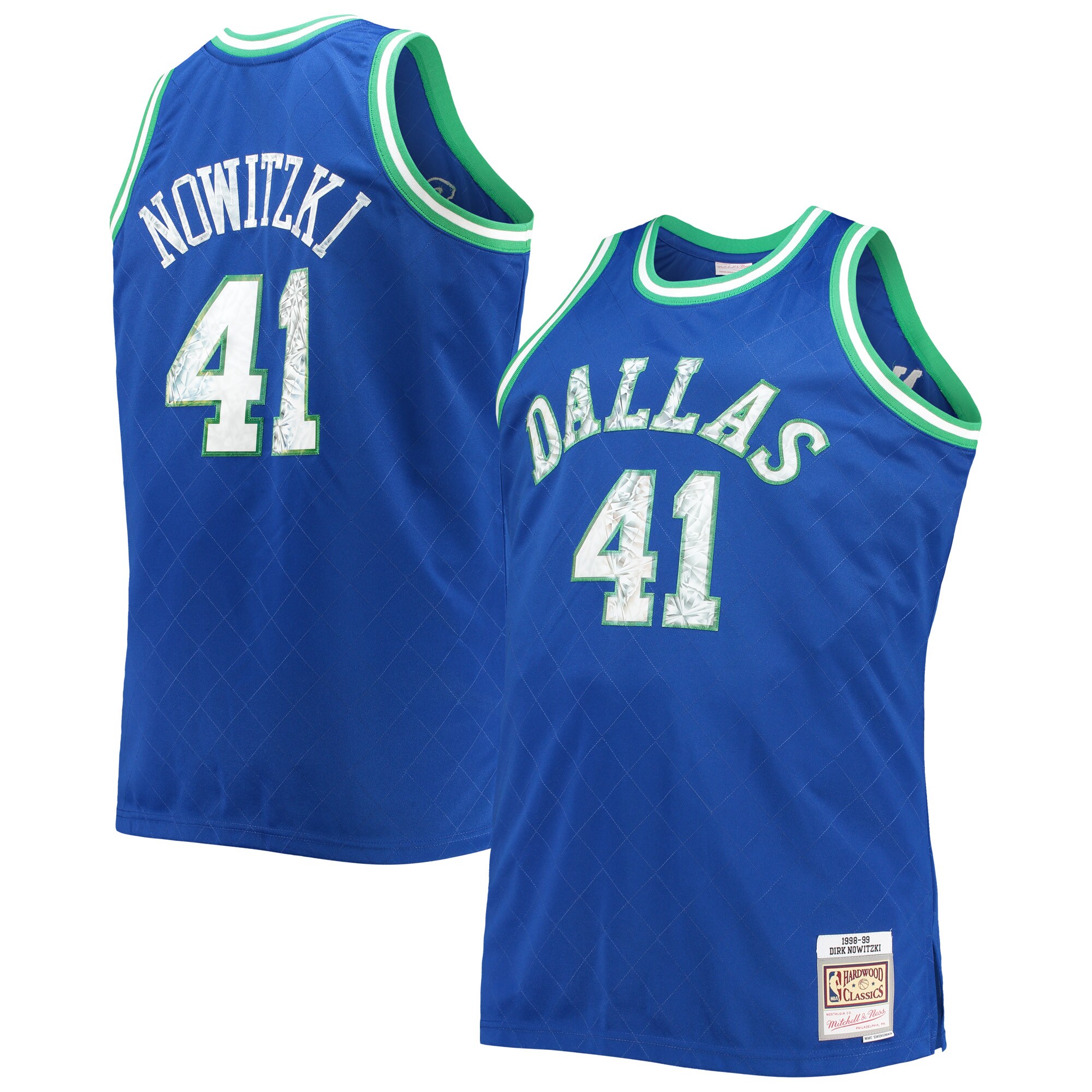 Dirk Nowitzki Dallas Mavericks Mitchell & Ness Big & Tall 1998\/99 75th Anniversary Diamond Swingman Jersey - Blue cheap jerseys for sale - CheapJerseys.Shop