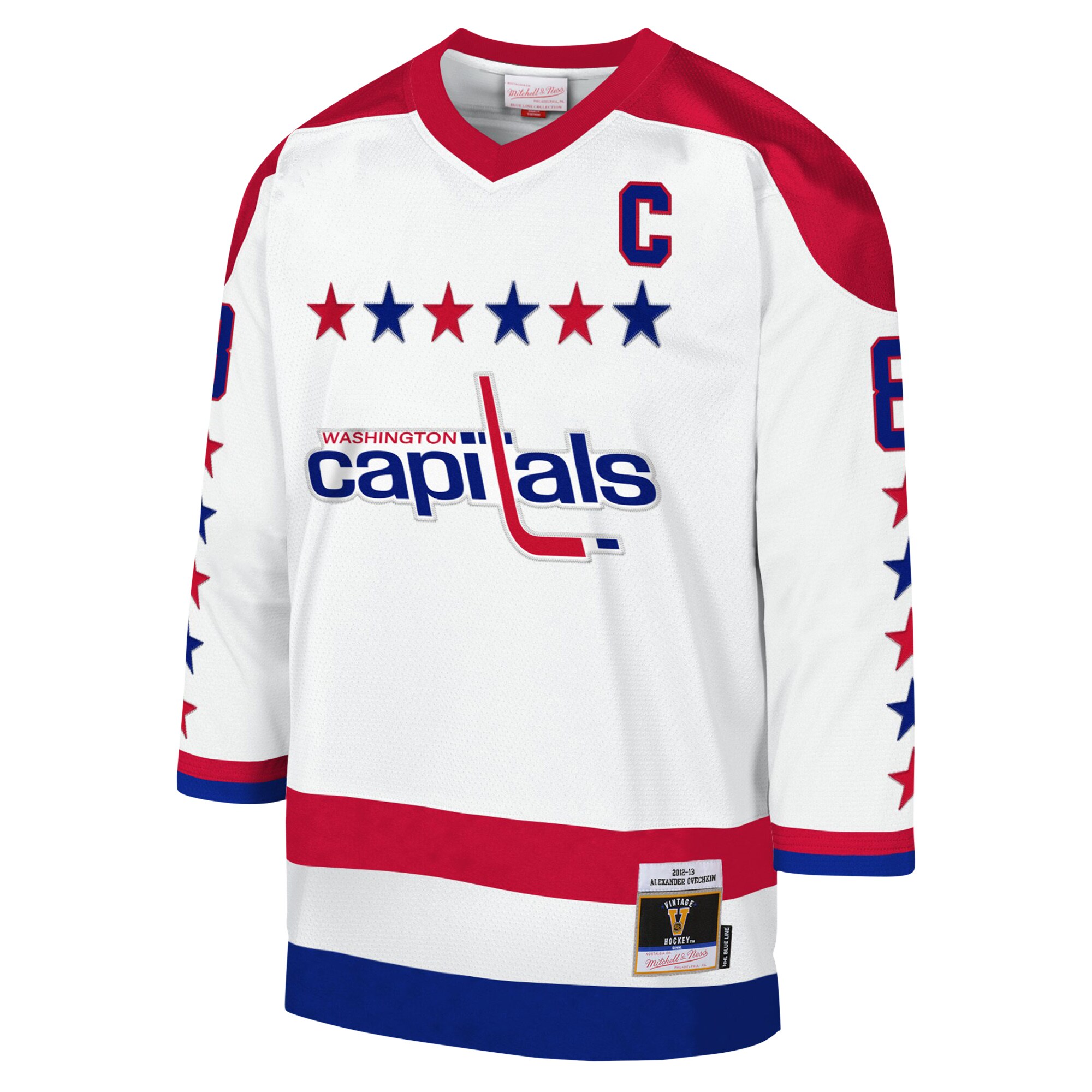 Alexander Ovechkin Washington Capitals Mitchell & Ness Youth 2012-13 Blue Line Captain Patch Player Jersey - White cheap jerseys for sale - CheapJerseys.Shop