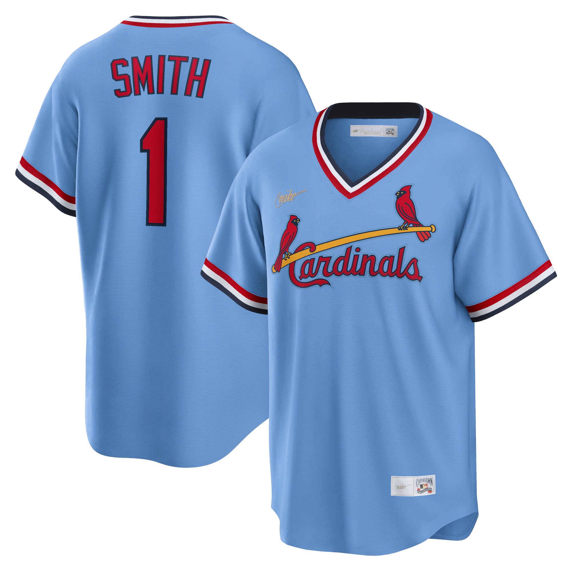 Ozzie Smith St. Louis Cardinals Road Cooperstown Collection Player Jersey - Light Blue cheap jerseys for sale - CheapJerseys.Shop