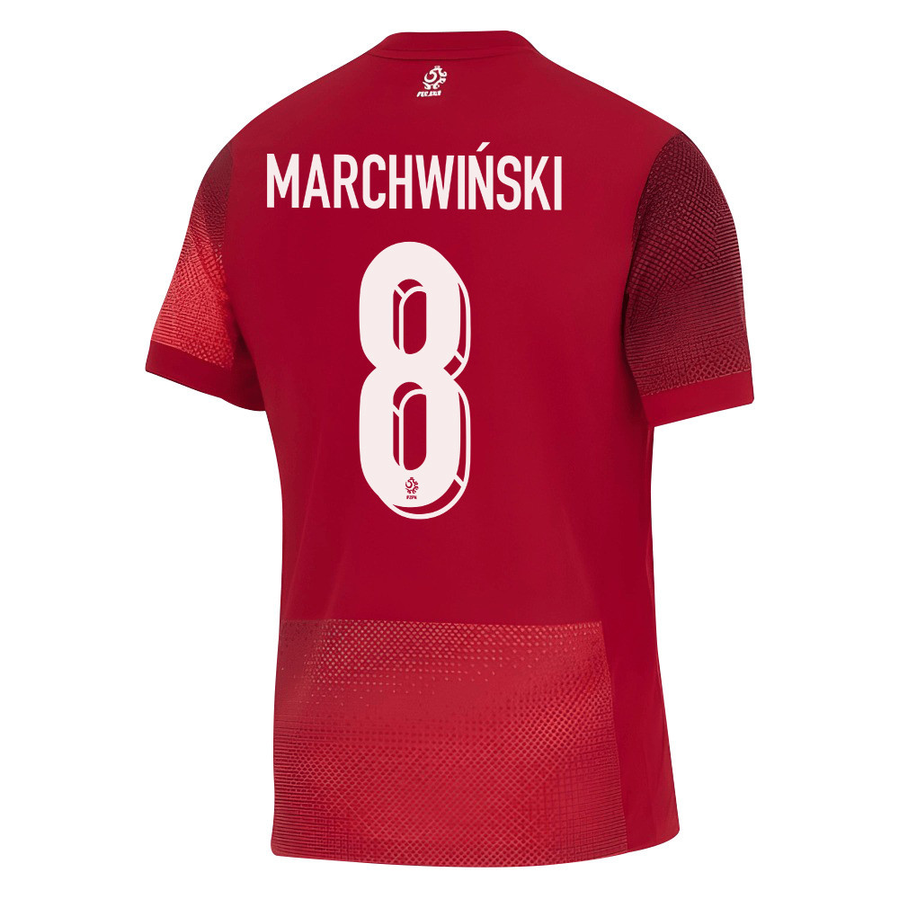 Filip Marchwiński 8 Poland National Team 2024/25 Away Men Jersey - Red cheap jerseys for sale - CheapJerseys.Shop