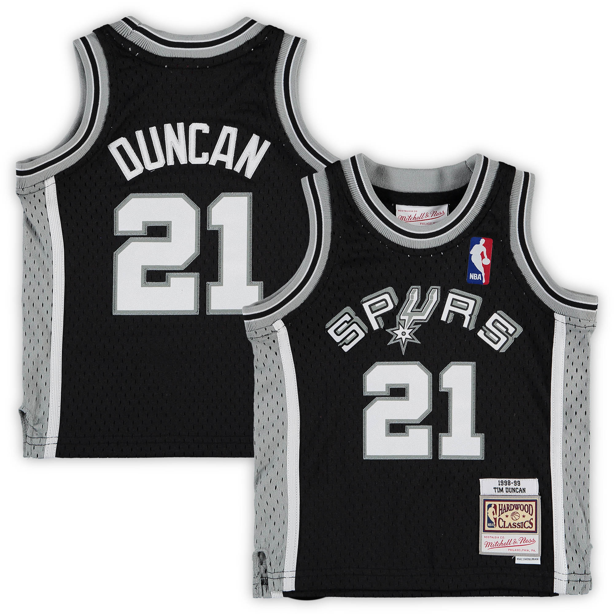 Tim Duncan San Antonio Spurs Mitchell & Ness Infant 1998\/99 Retired Player Jersey - Black cheap jerseys for sale - CheapJerseys.Shop