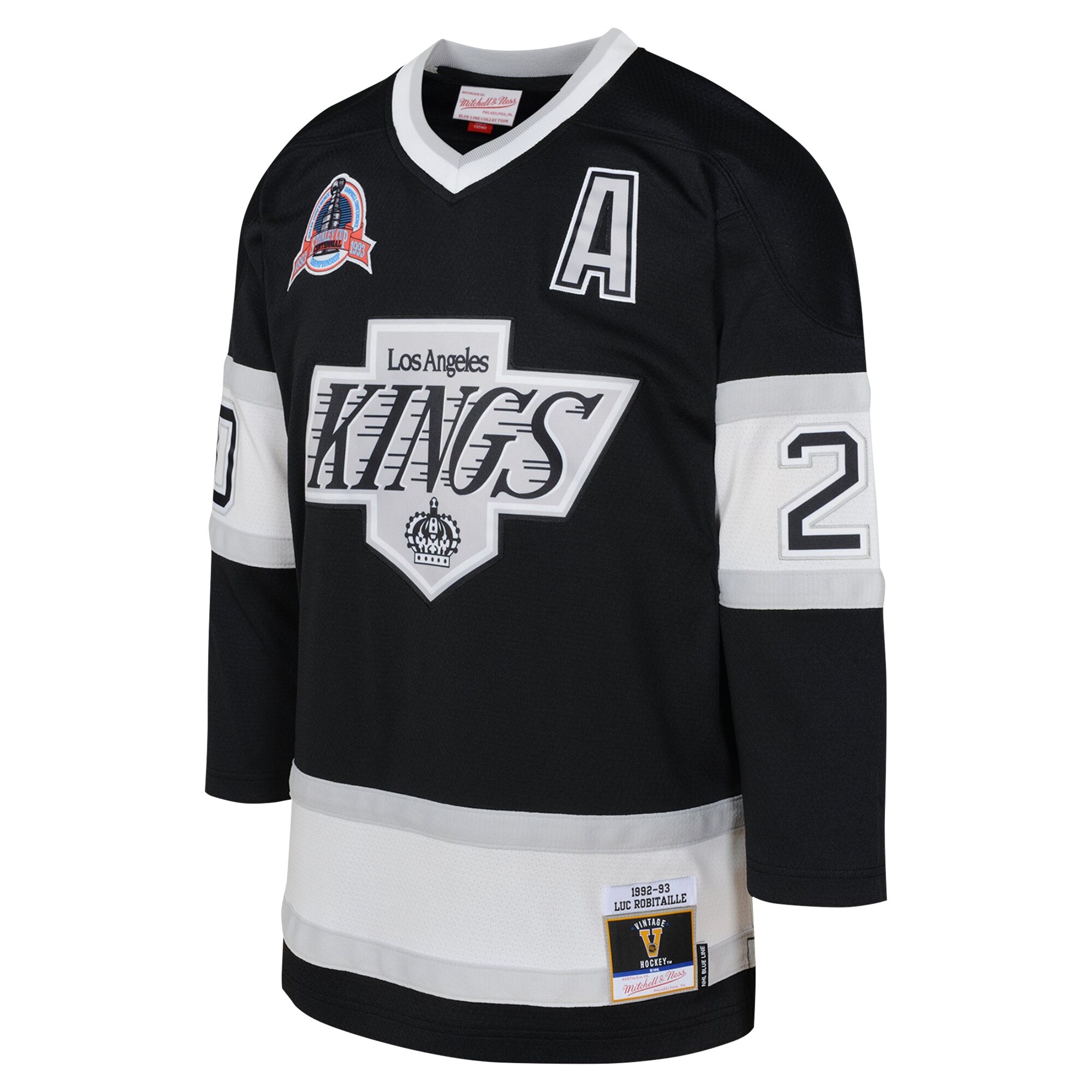Luc Robitaille Los Angeles Kings Mitchell & Ness Youth 1992 Blue Line Player Jersey - Black cheap jerseys for sale - CheapJerseys.Shop