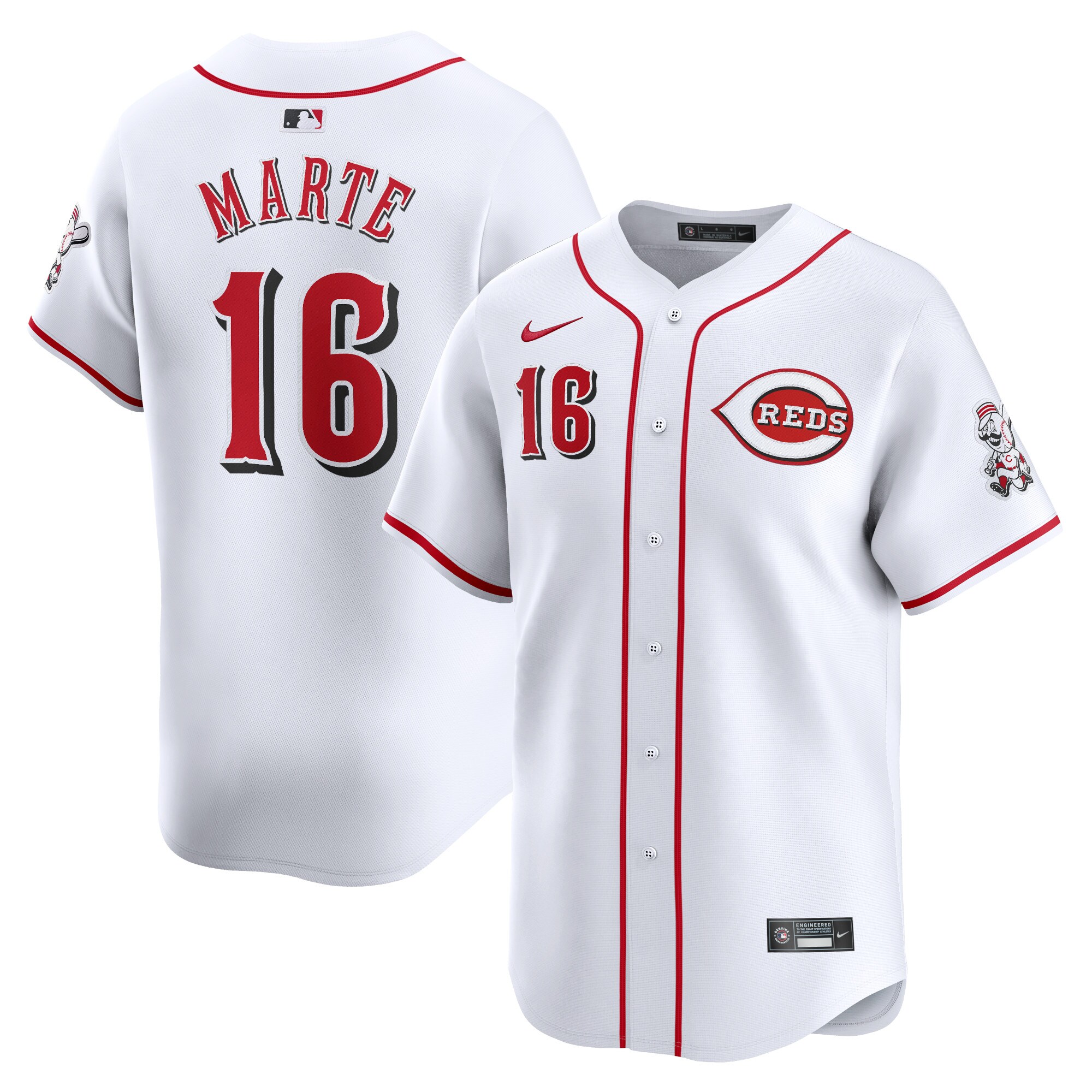 Noelvi Marte Cincinnati Reds Home Limited Player Jersey - White cheap jerseys for sale - CheapJerseys.Shop