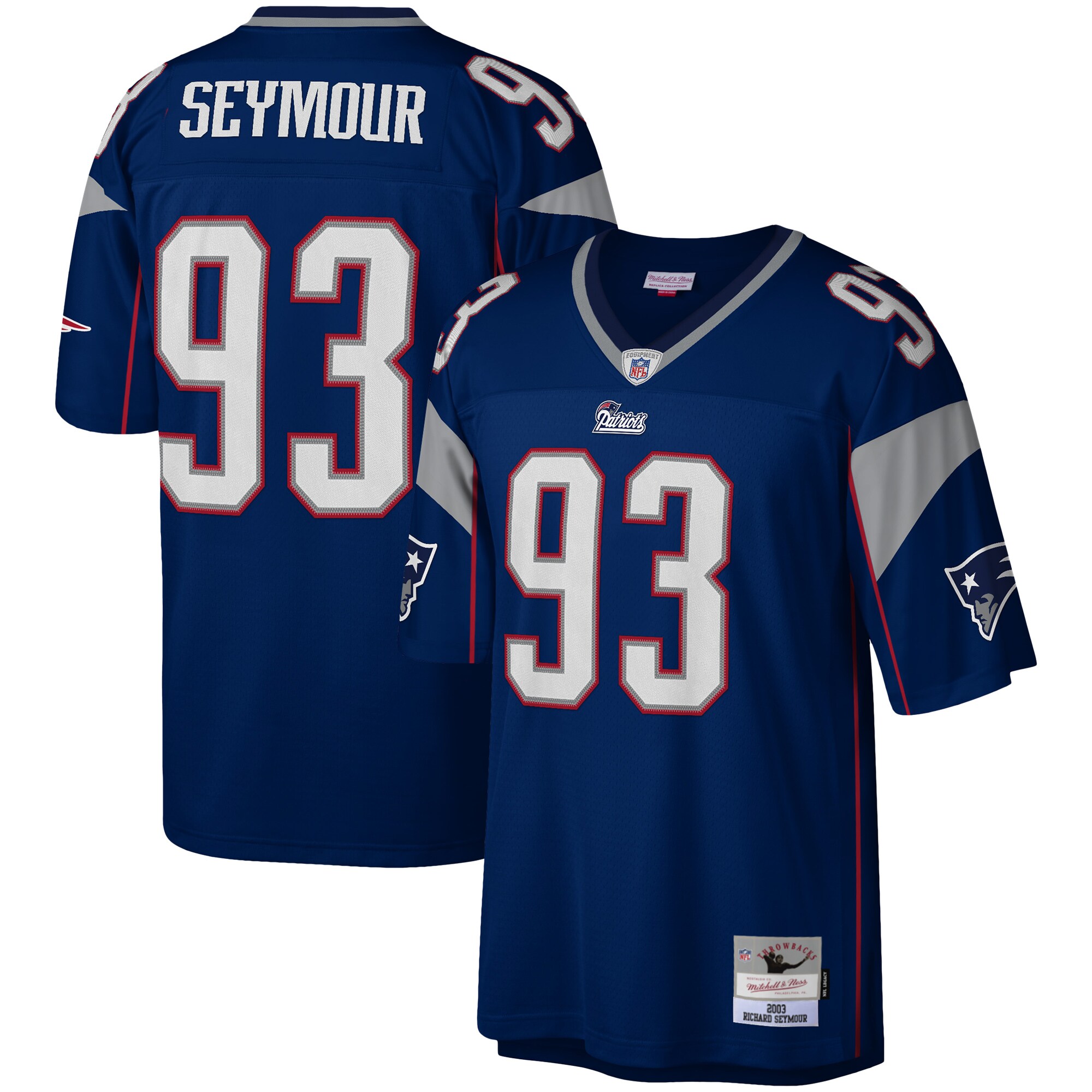 Richard Seymour New England Patriots Mitchell & Ness Legacy Replica Jersey - Navy cheap jerseys for sale - CheapJerseys.Shop