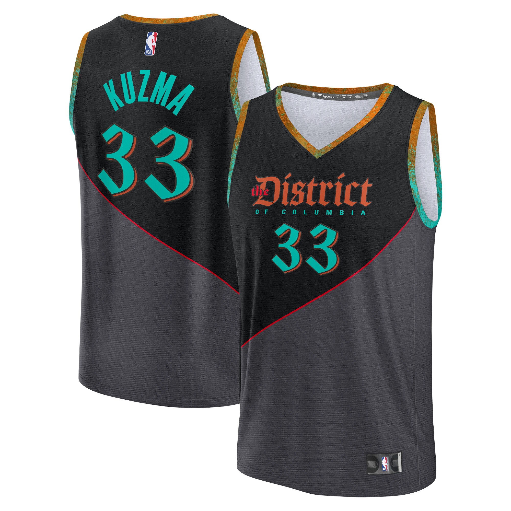 Kyle Kuzma Washington Wizards Fanatics Fast Break Jersey - Black - City Edition cheap jerseys for sale - CheapJerseys.Shop