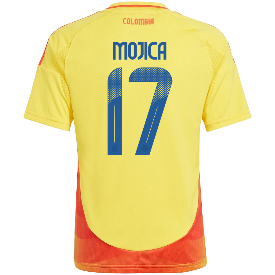 Johan Mojica 17 Colombia National Team 2024/25 Home YOUTH Jersey - Yellow cheap jerseys for sale - CheapJerseys.Shop