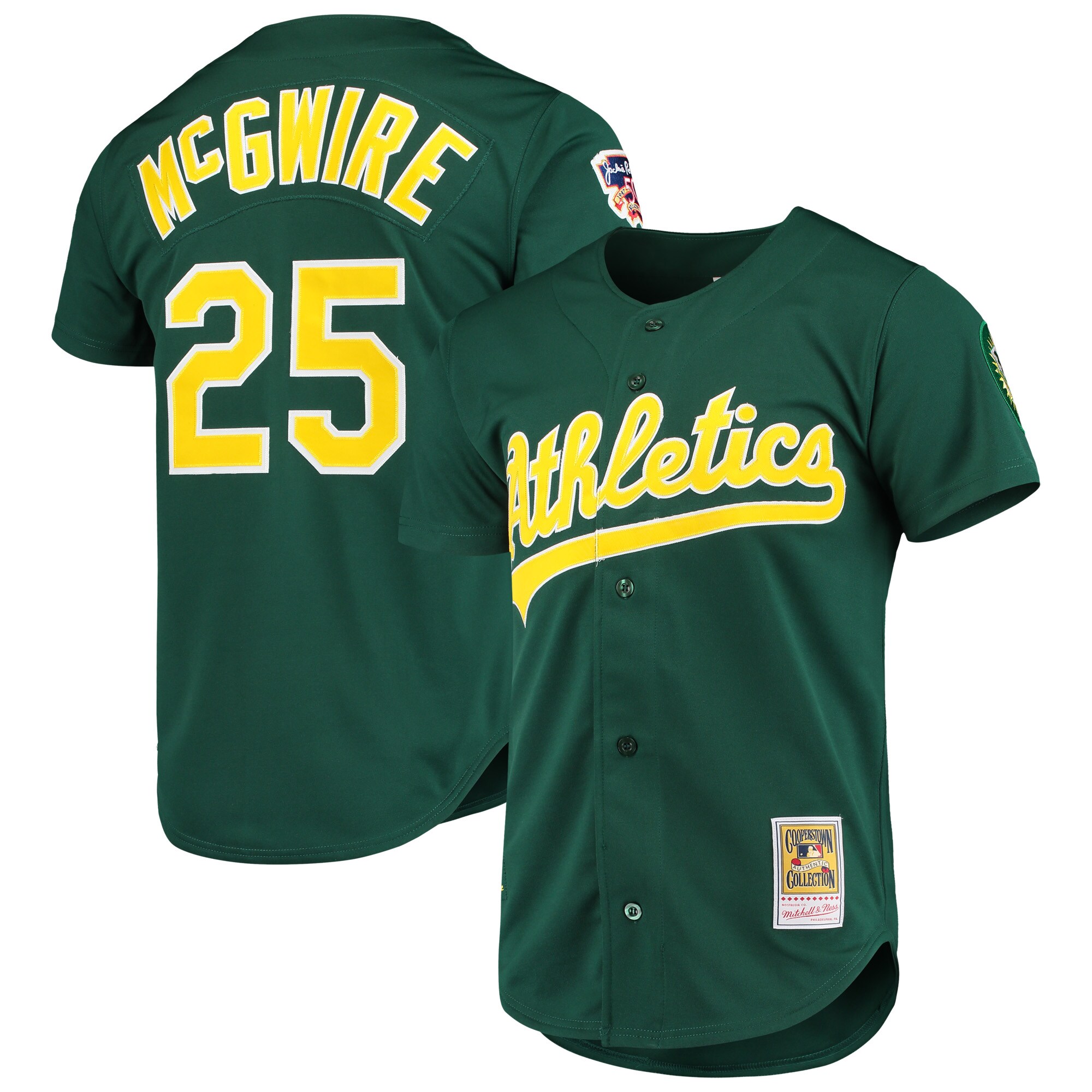 Mark McGwire Oakland Athletics Mitchell & Ness 1997 Cooperstown Collection Authentic Jersey - Green cheap jerseys for sale - CheapJerseys.Shop