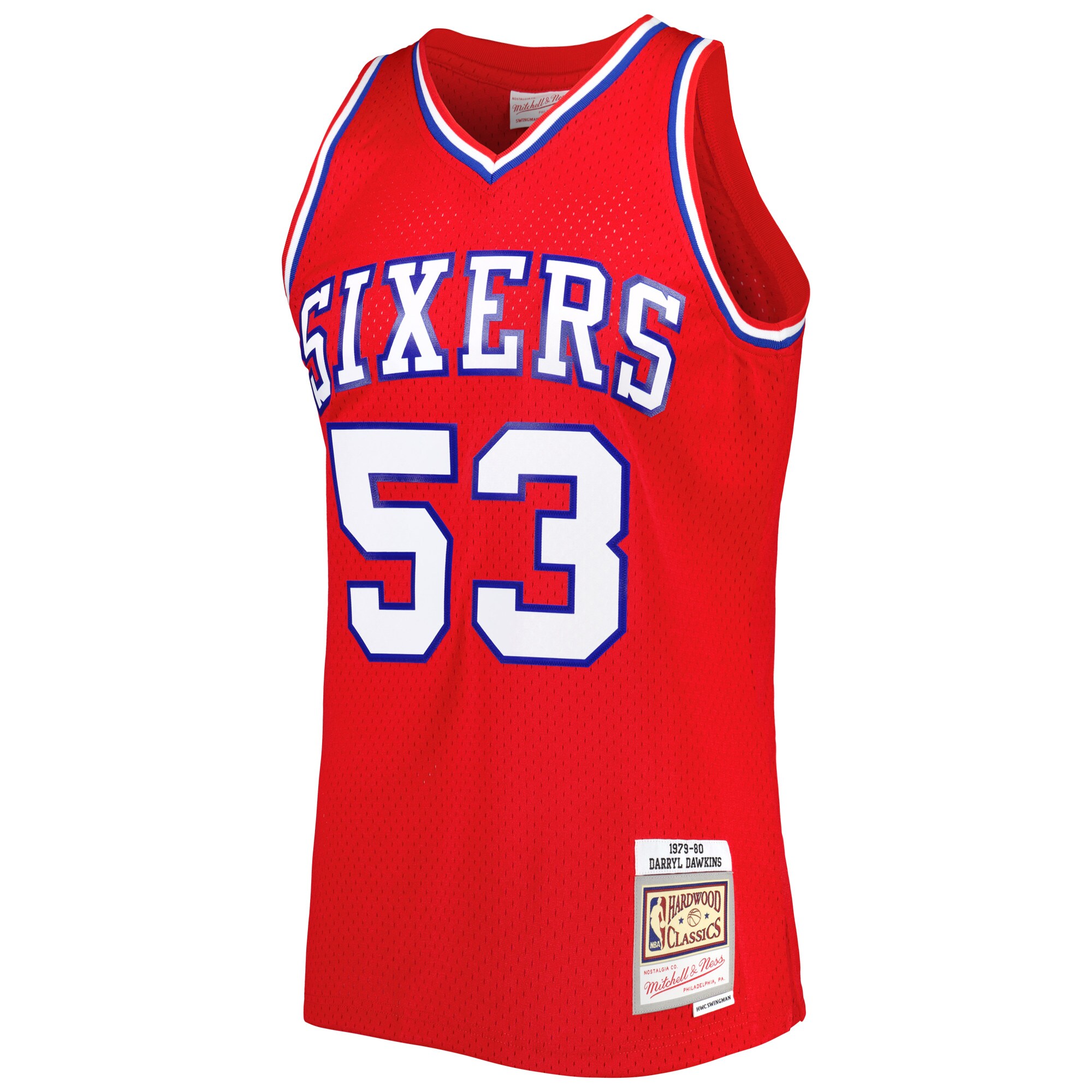 Darryl Dawkins Philadelphia 76ers Mitchell & Ness Hardwood Classics 1979\/80 Swingman Jersey - Red cheap jerseys for sale - CheapJerseys.Shop