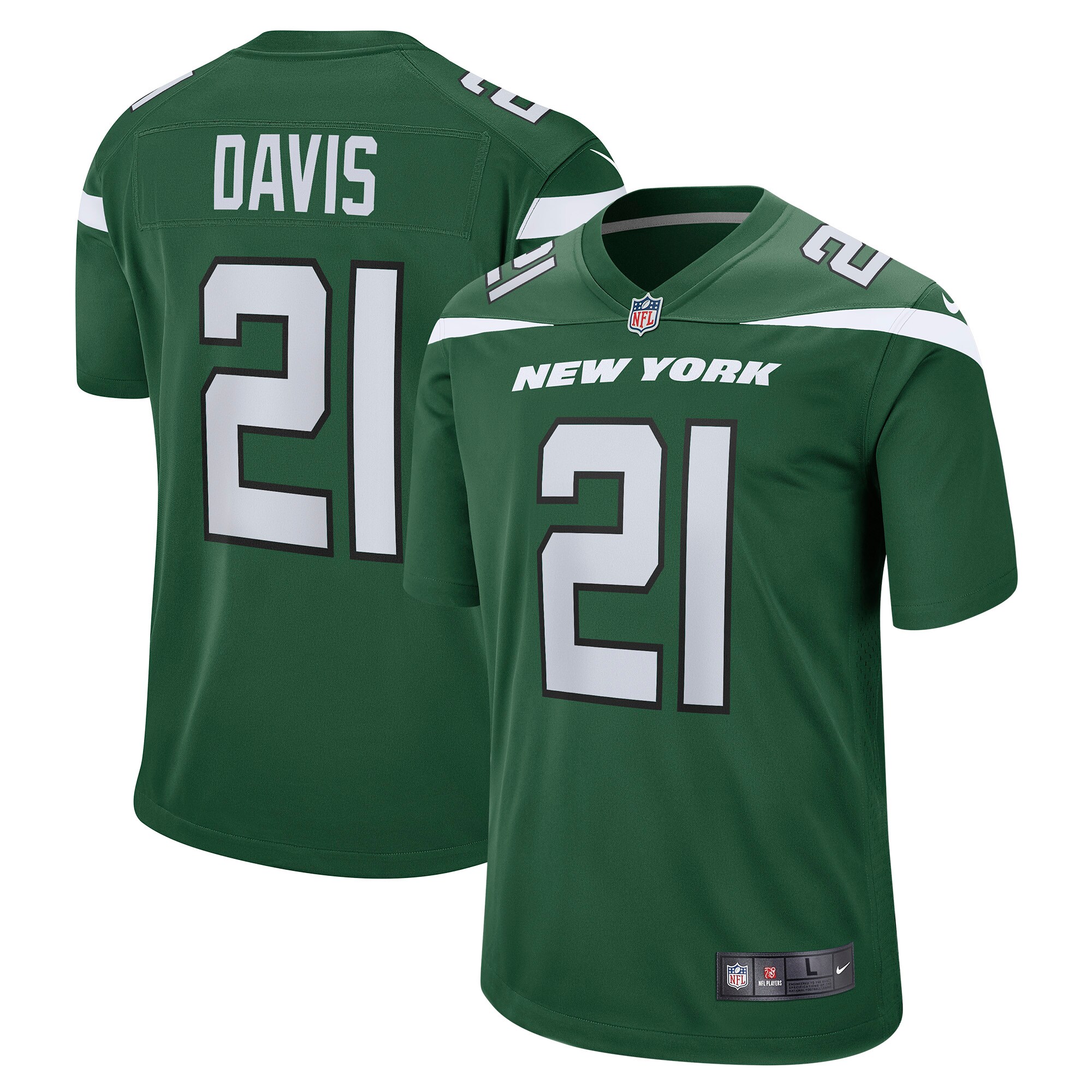 Ashtyn Davis New York Jets Game Player Jersey - Gotham Green cheap jerseys for sale - CheapJerseys.Shop