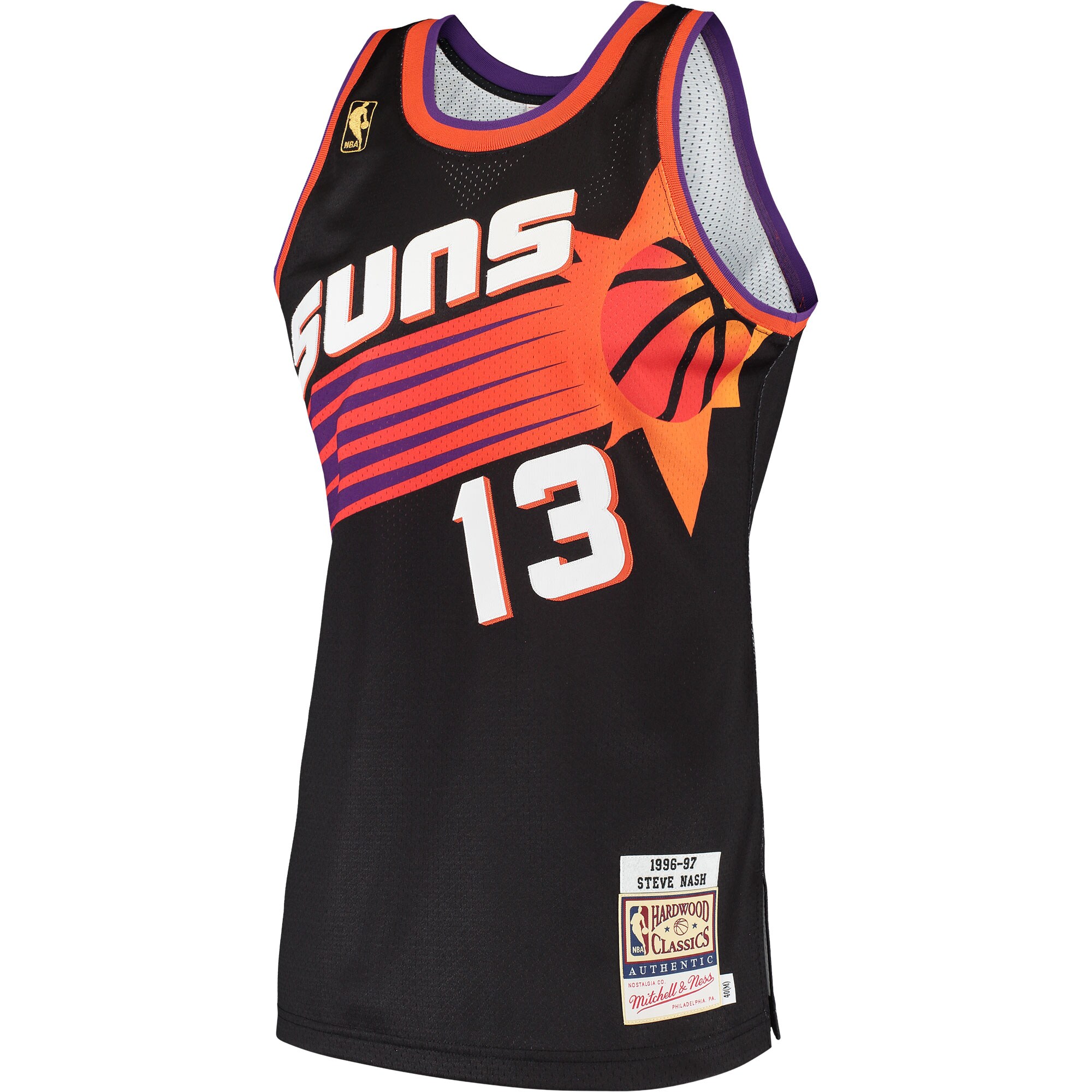 Steve Nash Phoenix Suns Mitchell & Ness 1996\/97 Hardwood Classics Authentic Jersey - Black cheap jerseys for sale - CheapJerseys.Shop
